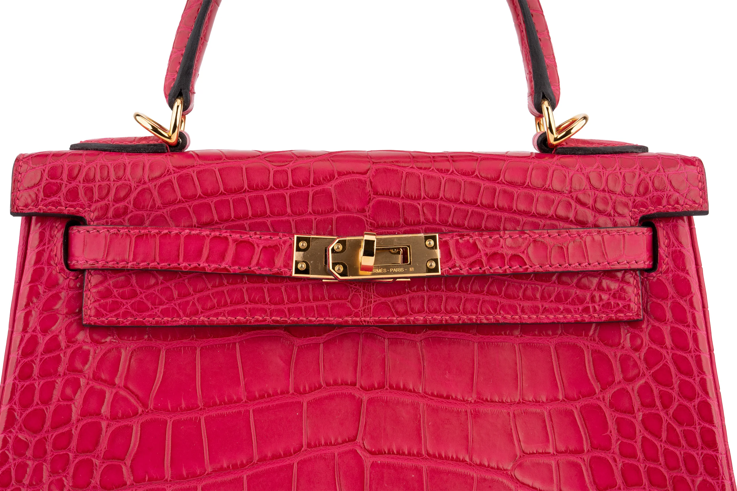 Hermès Kelly 25	Retourne	Alligator Mississippiensis	Matte Framboise	GHW - Image 7