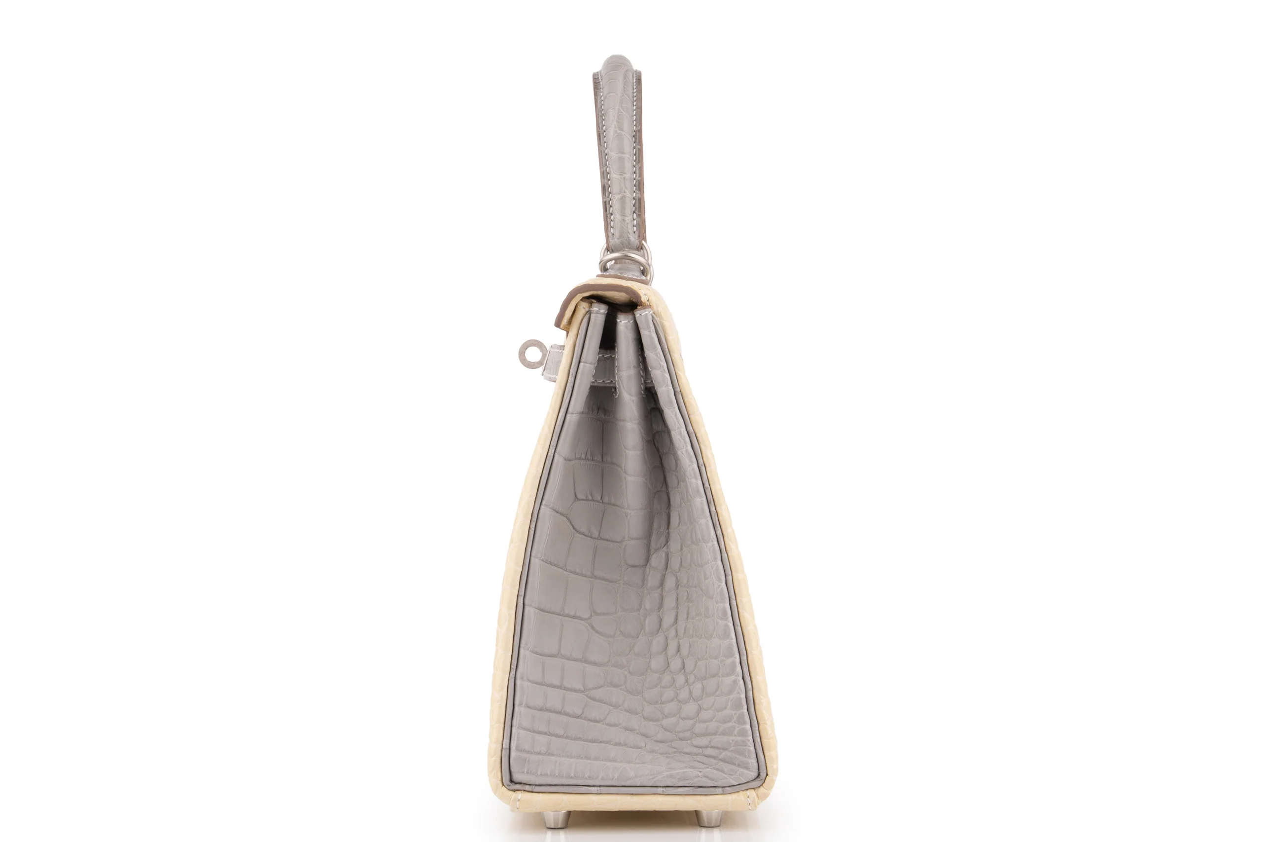 Hermès Kelly 25	Retourne	Matt Alligator Missi 	Vanille / Gris	BPHW - Image 5