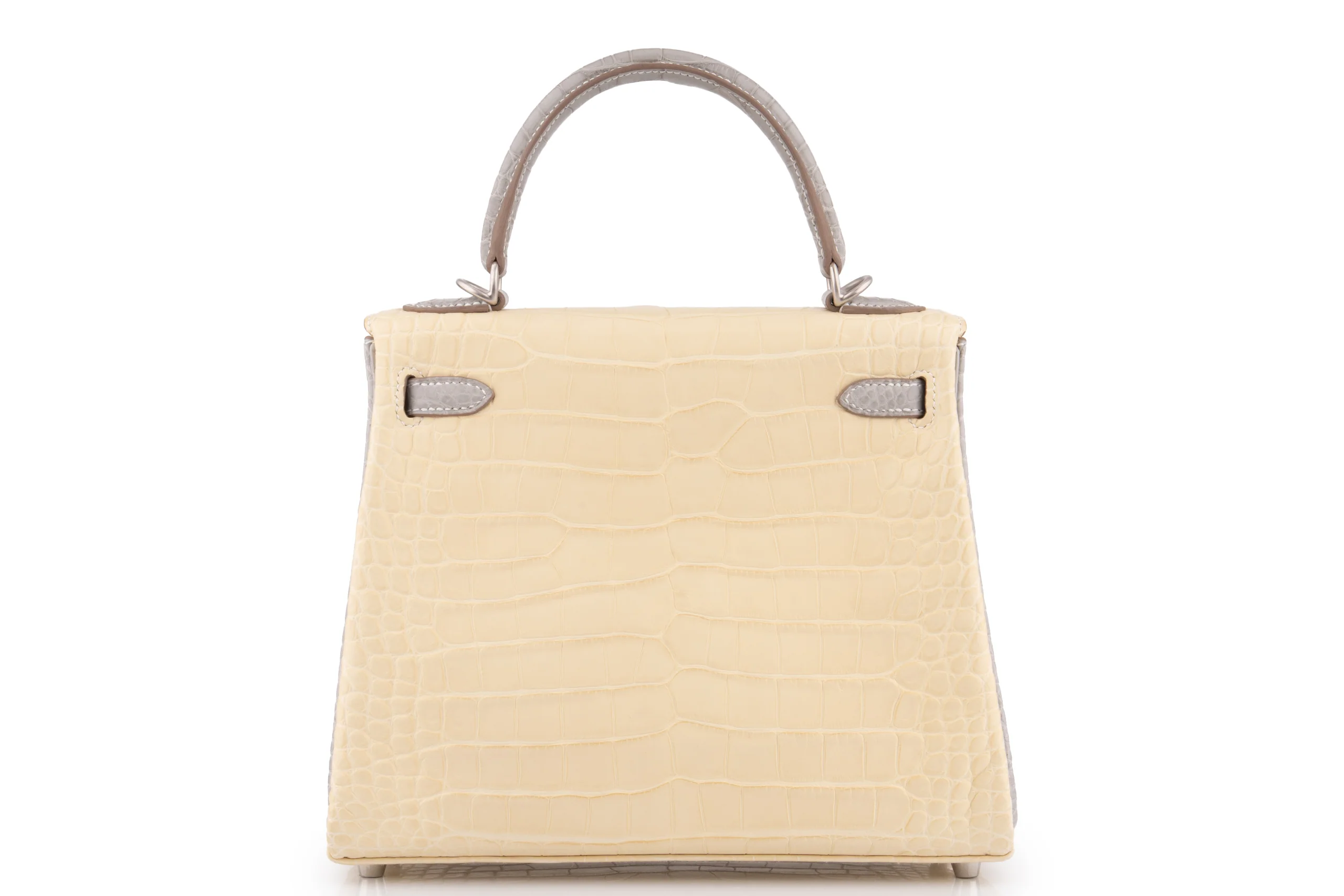 Hermès Kelly 25	Retourne	Matt Alligator Missi 	Vanille / Gris	BPHW - Image 6