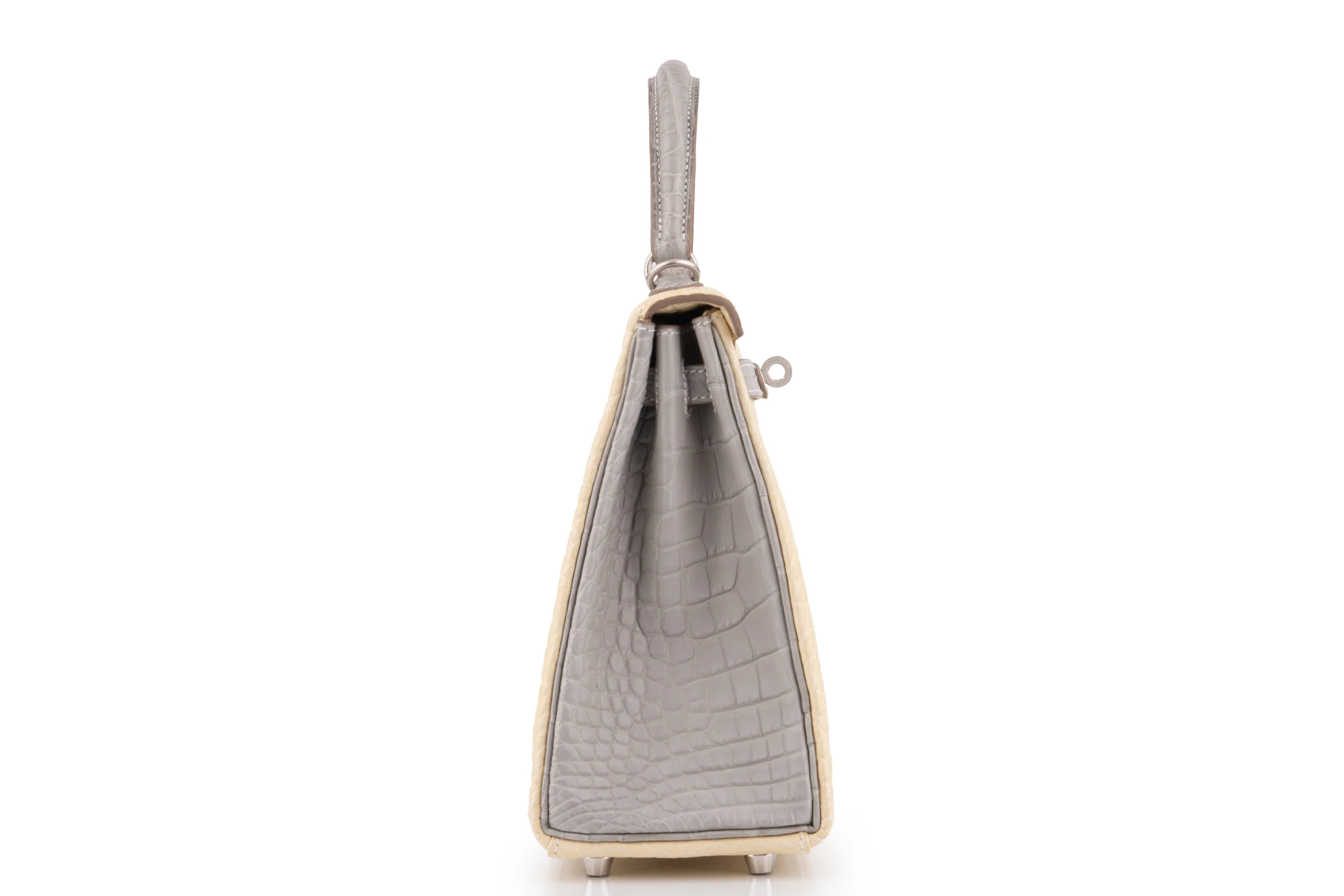 Hermès Kelly 25	Retourne	Matt Alligator Missi 	Vanille / Gris	BPHW - Image 7