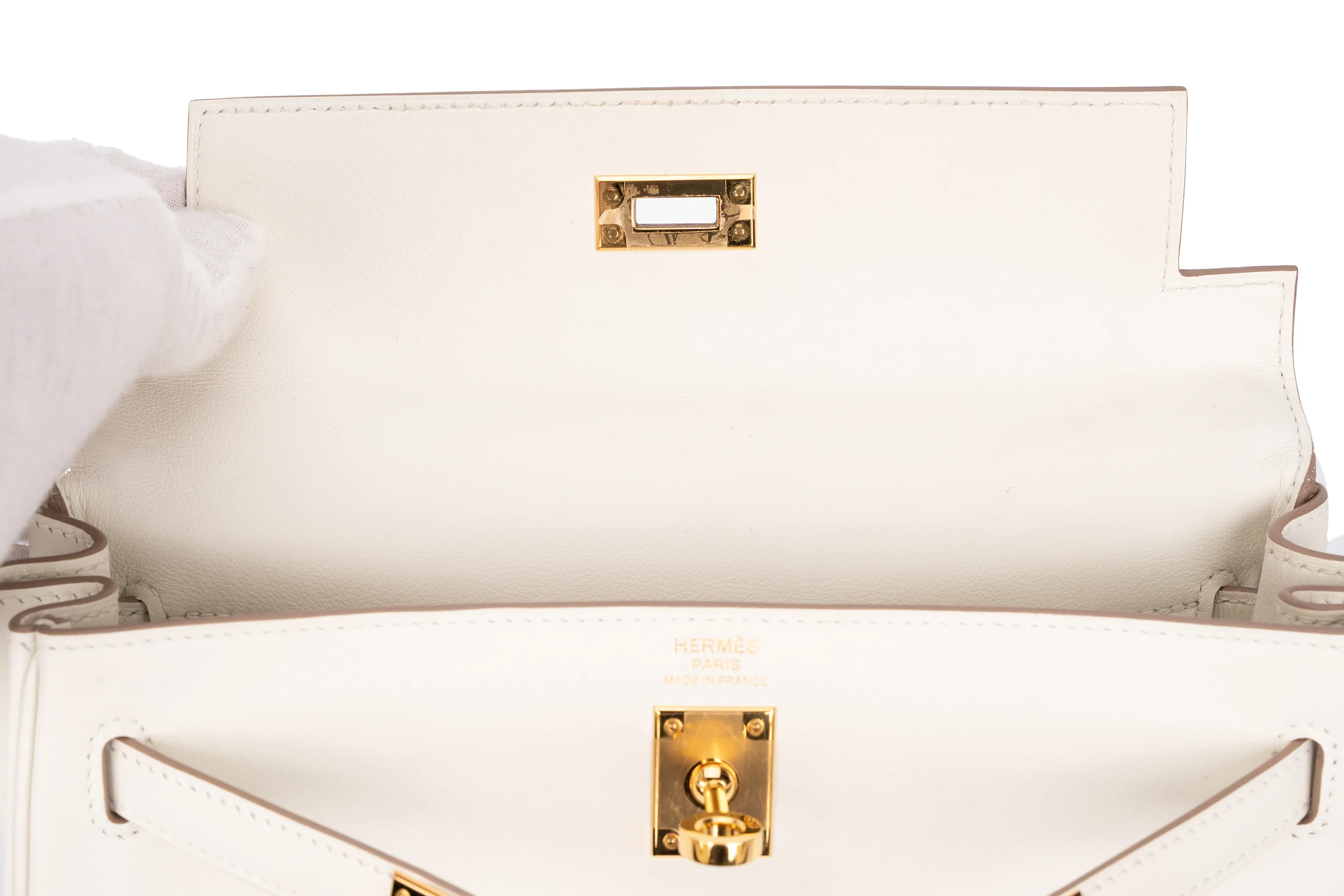 Hermès Kelly 25 Retourne Swift Mushroom GHW - Image 10