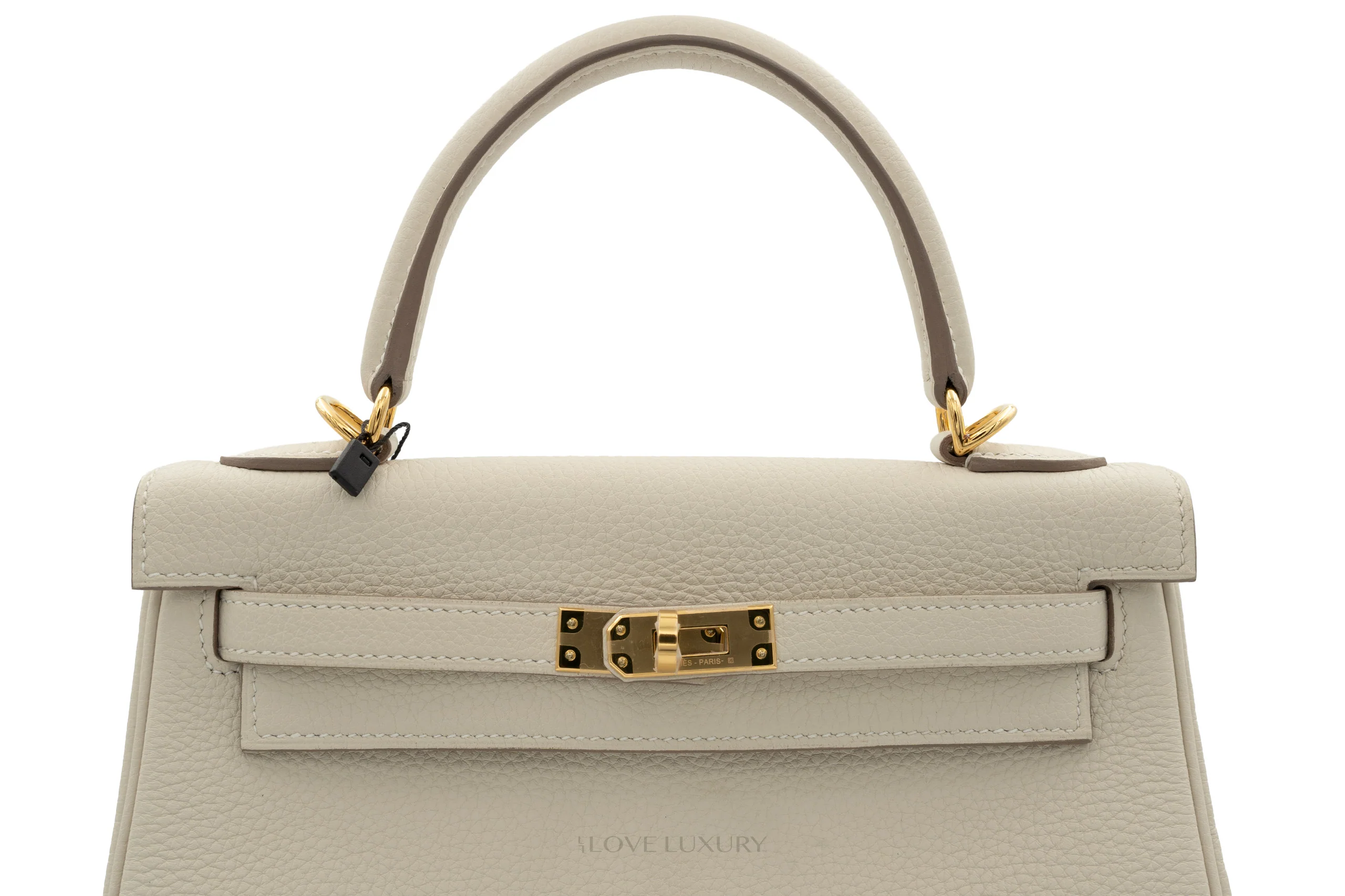 Hermès Kelly 25 Retourne Togo Craie GHW - Image 3