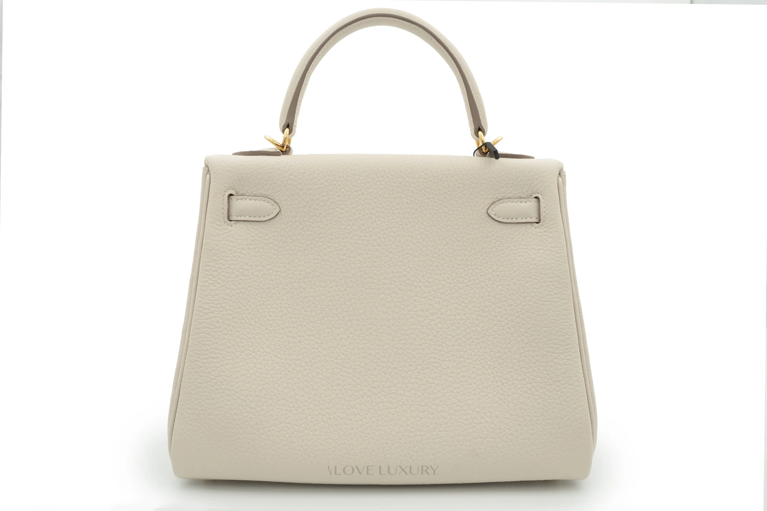 Hermès Kelly 25 Retourne Togo Craie GHW - Image 5