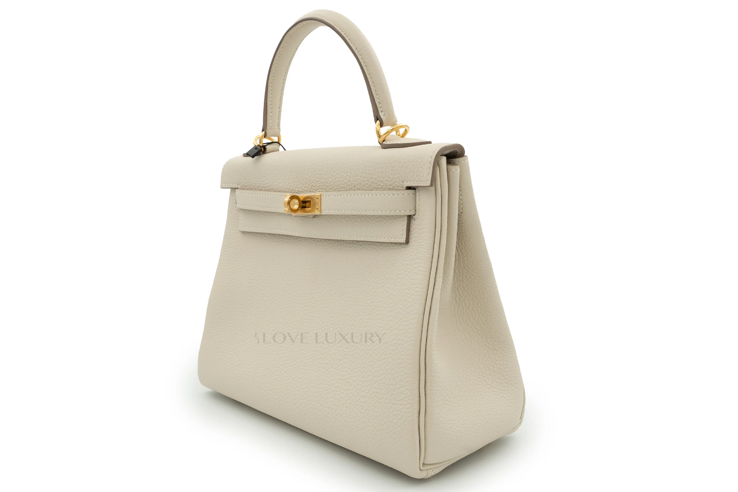 Hermès Kelly 25 Retourne Togo Craie GHW - Image 6