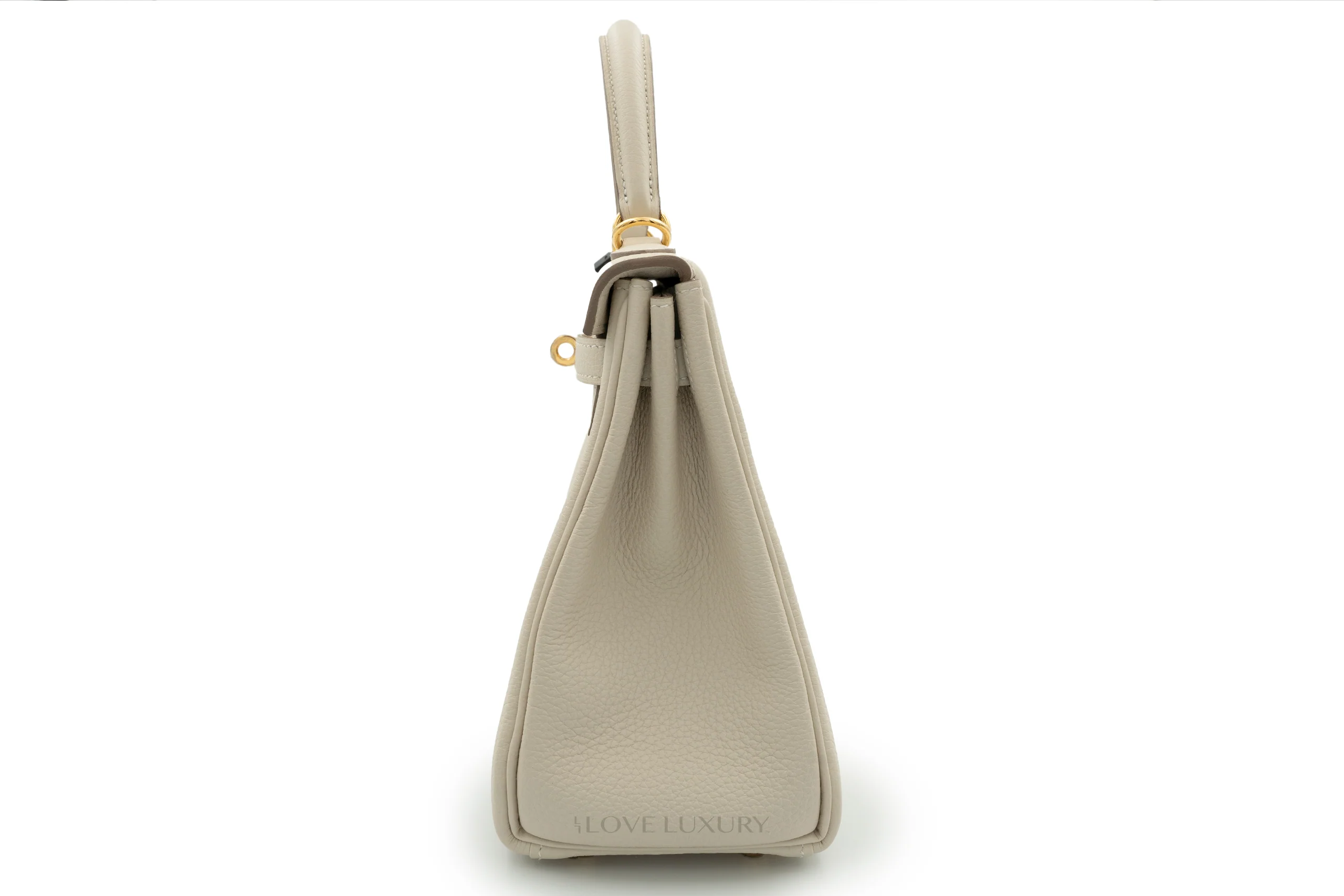 Hermès Kelly 25 Retourne Togo Craie GHW - Image 7
