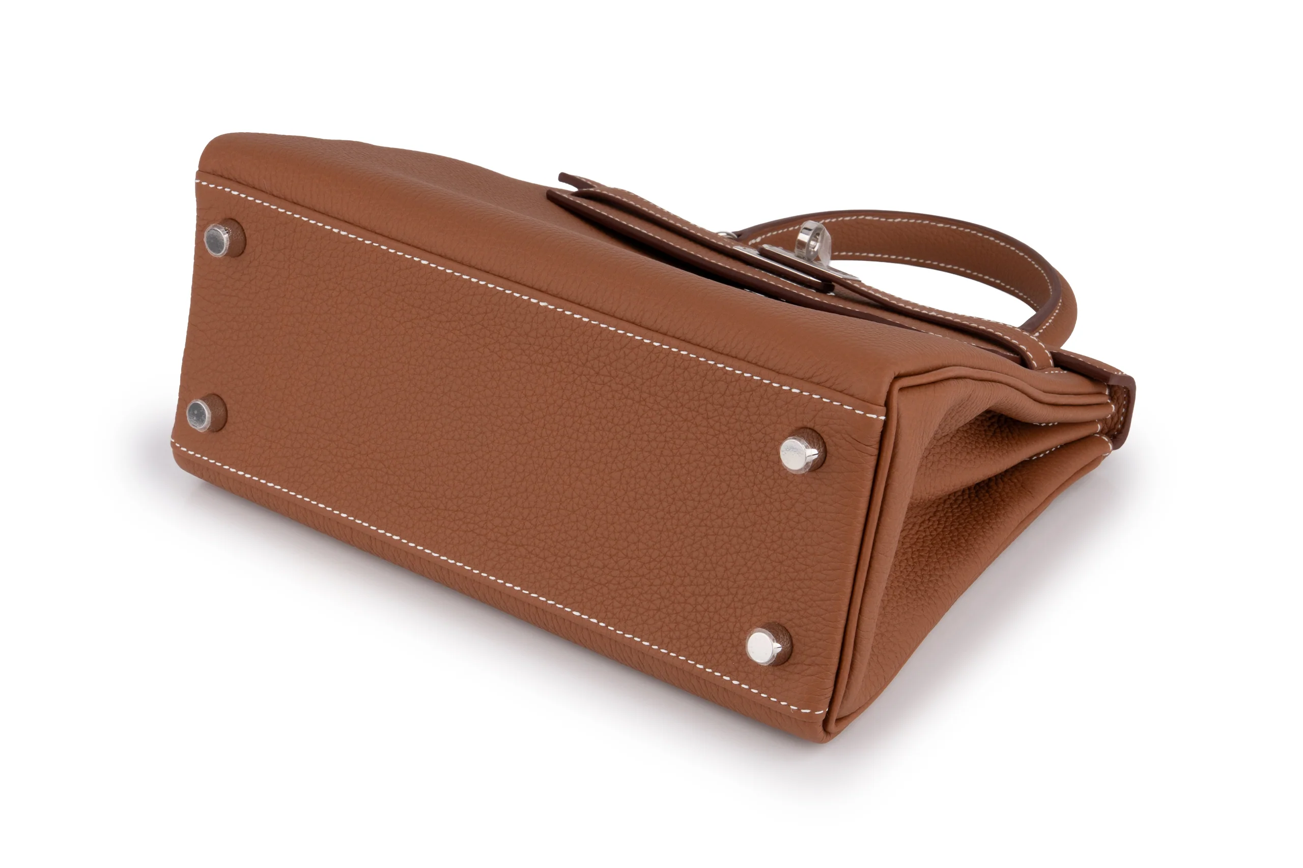 Hermès Kelly 25 	Retourne 	Togo 	Gold 	PHW - Image 11