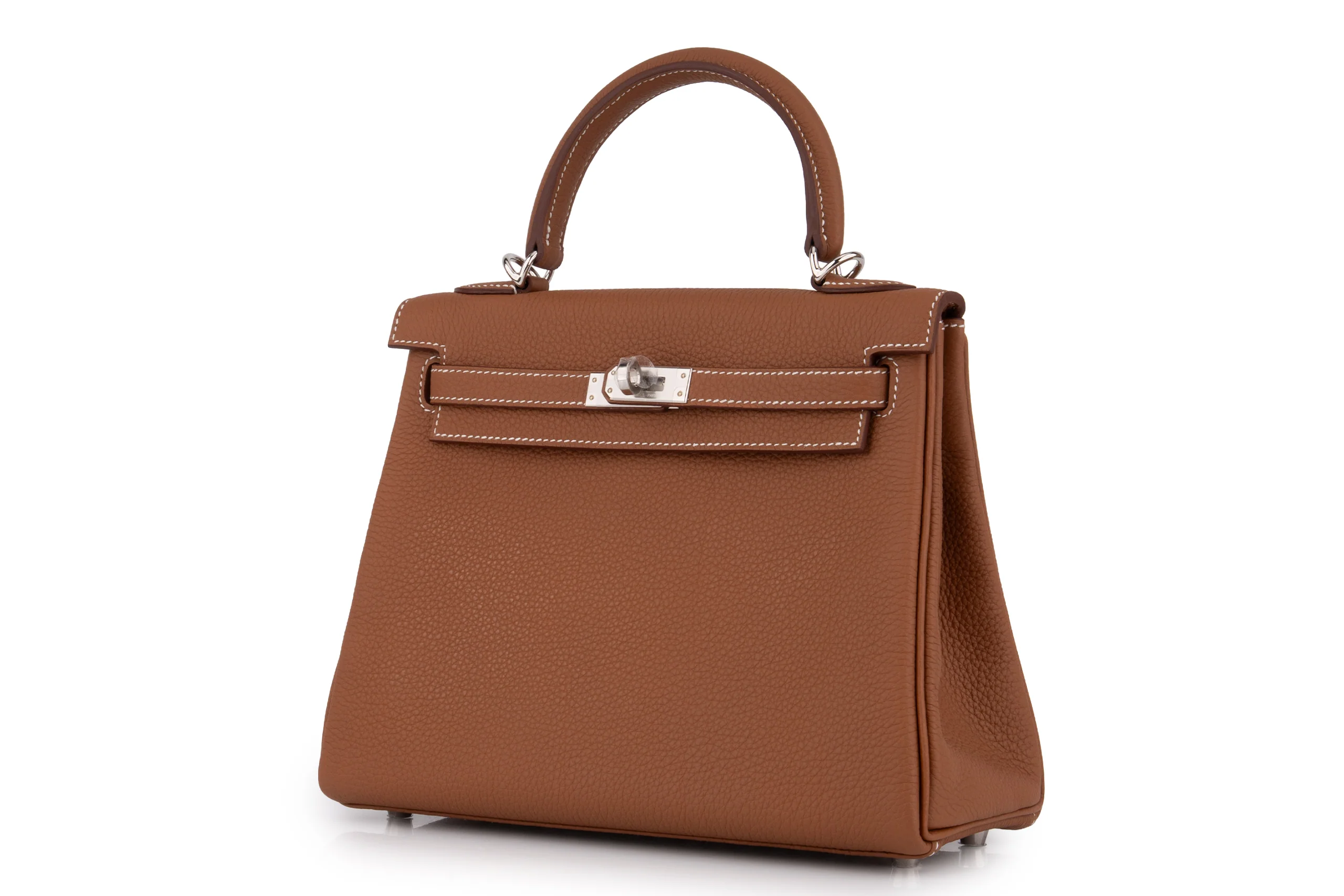Hermès Kelly 25 	Retourne 	Togo 	Gold 	PHW - Image 2