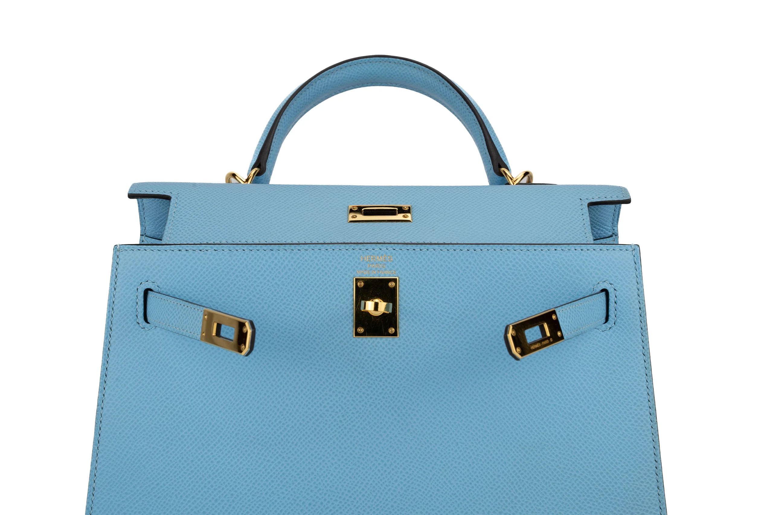 Hermès Kelly 25 Sellier Epsom Celeste GHW - Image 9
