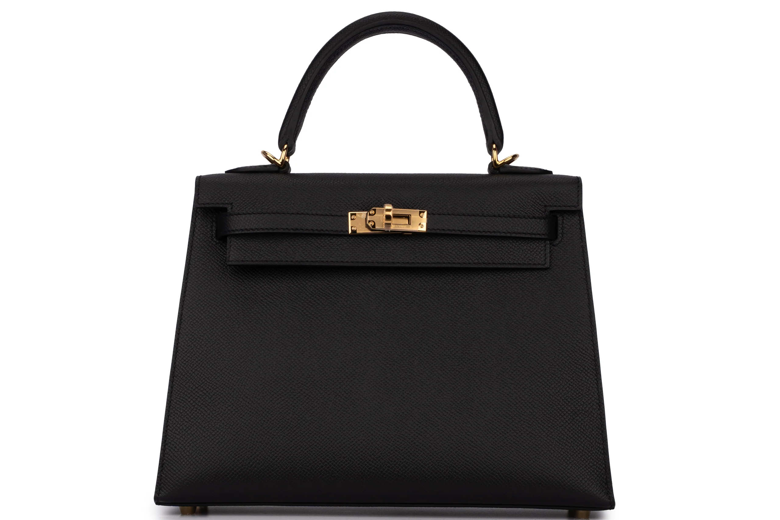 Hermès Kelly 25	Sellier	Epsom	Noir	GHW
