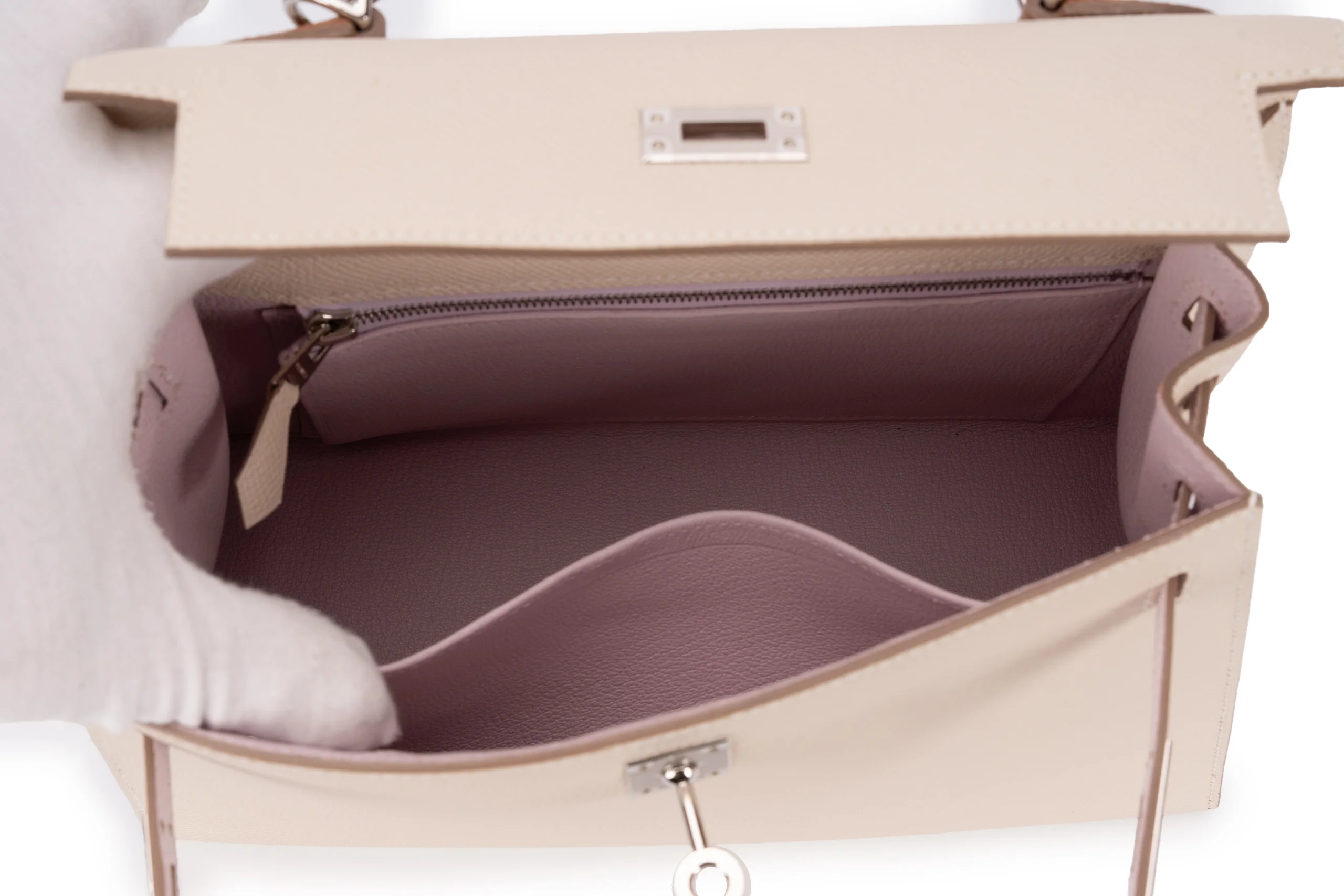 Hermès Kelly 25 Sellier Epsom Tri-Colour PHW - Image 9