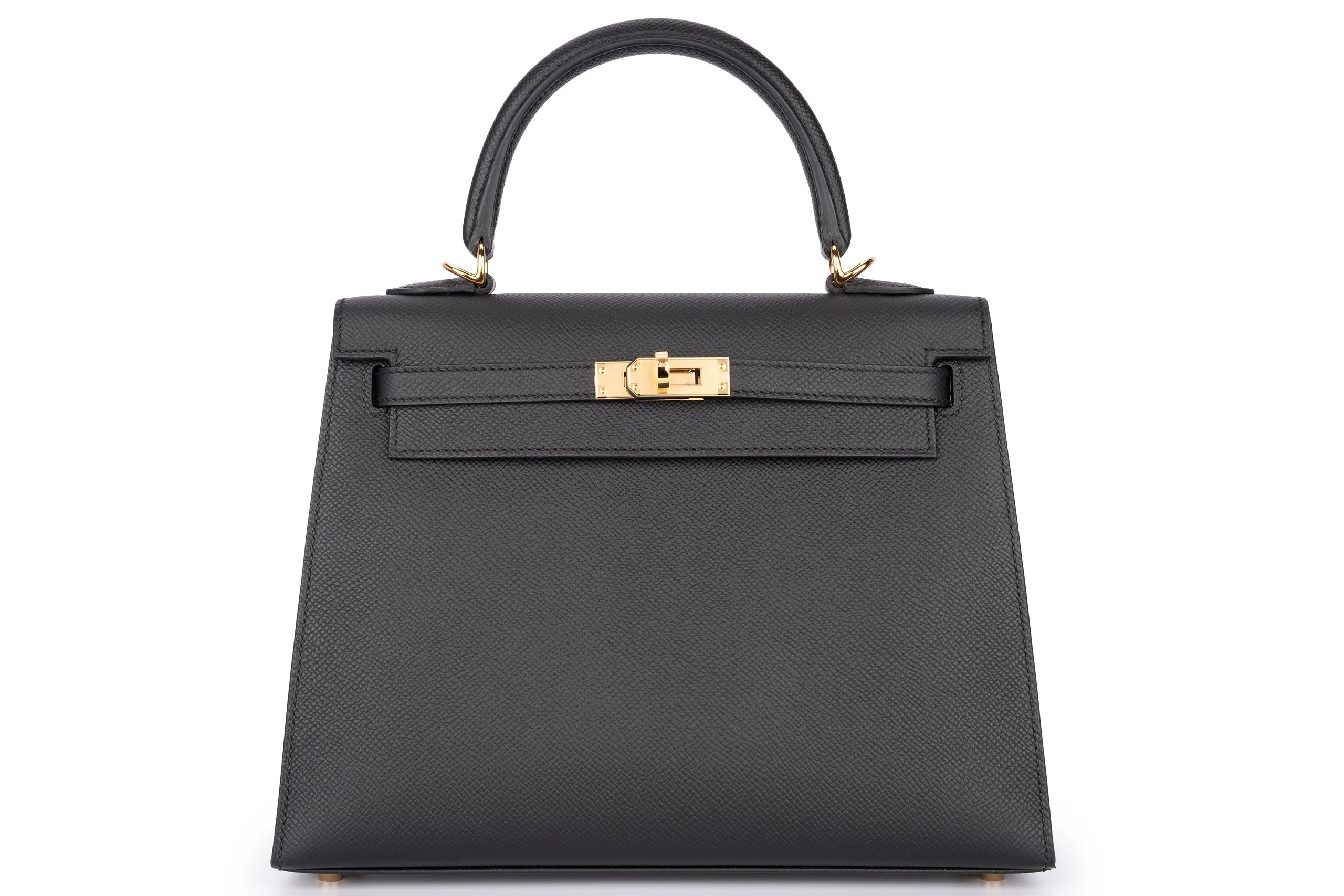 Hermès Kelly 25 Sellier Epsom Veau Noir GHW