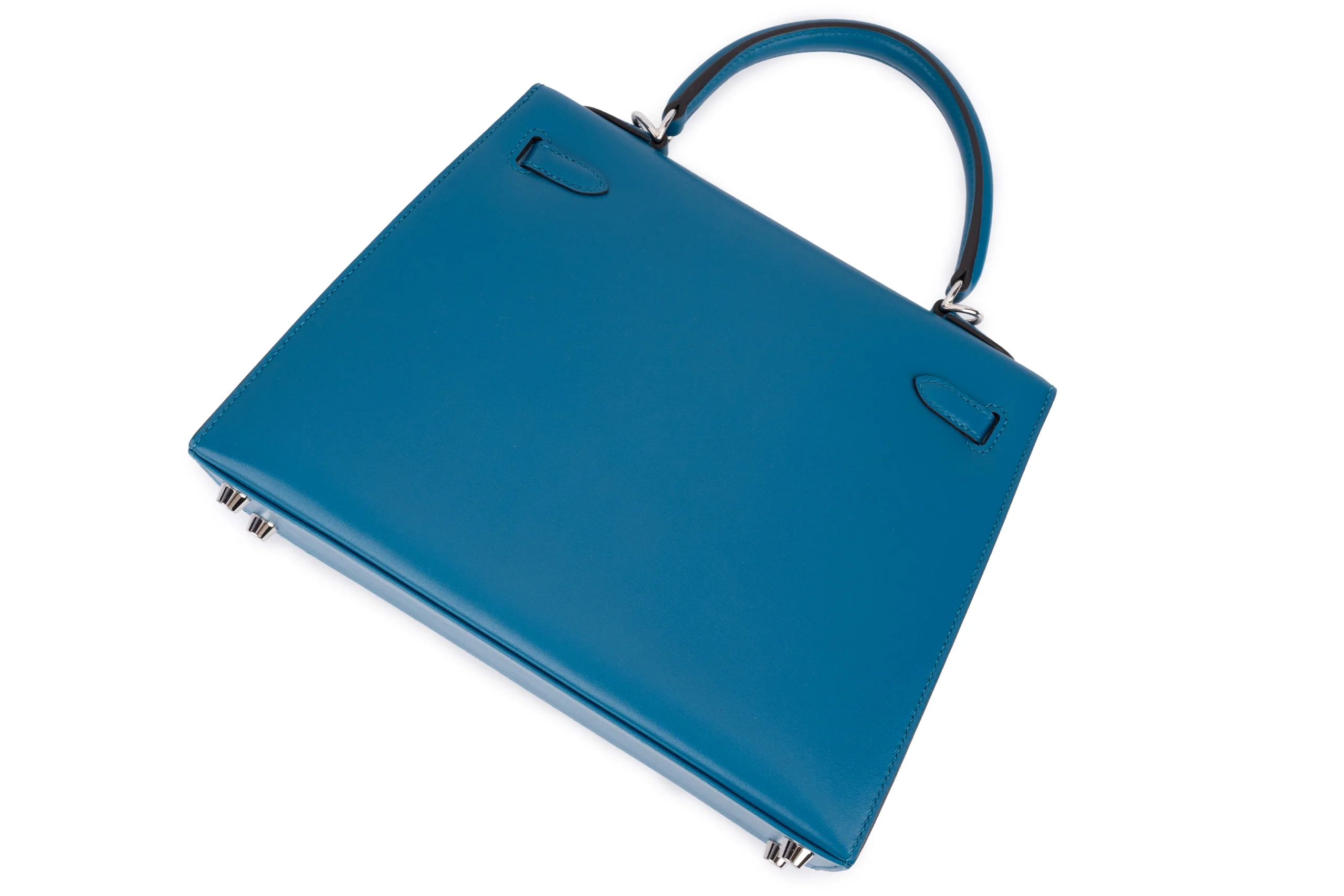 Hermès Kelly 25	Sellier	Tadelakt	Bleu Izmir	PHW - Image 10