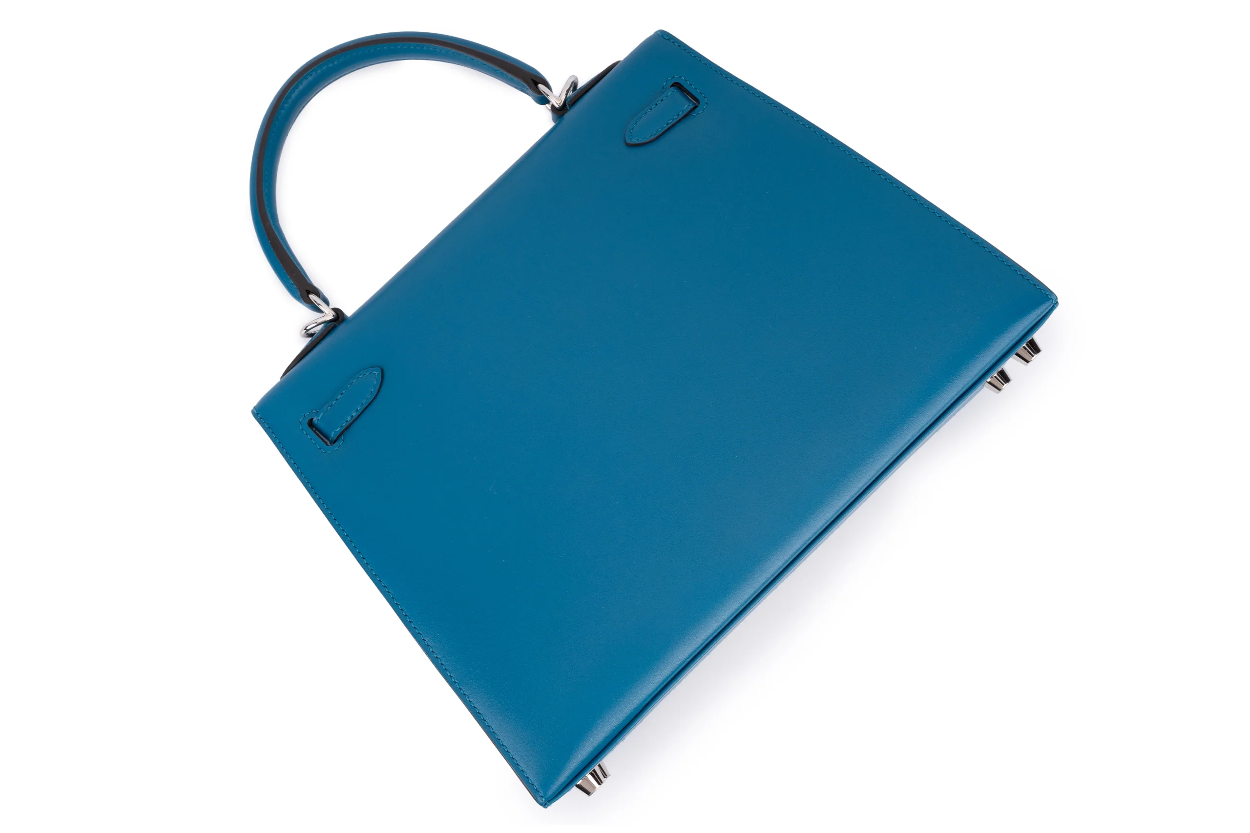 Hermès Kelly 25	Sellier	Tadelakt	Bleu Izmir	PHW - Image 11