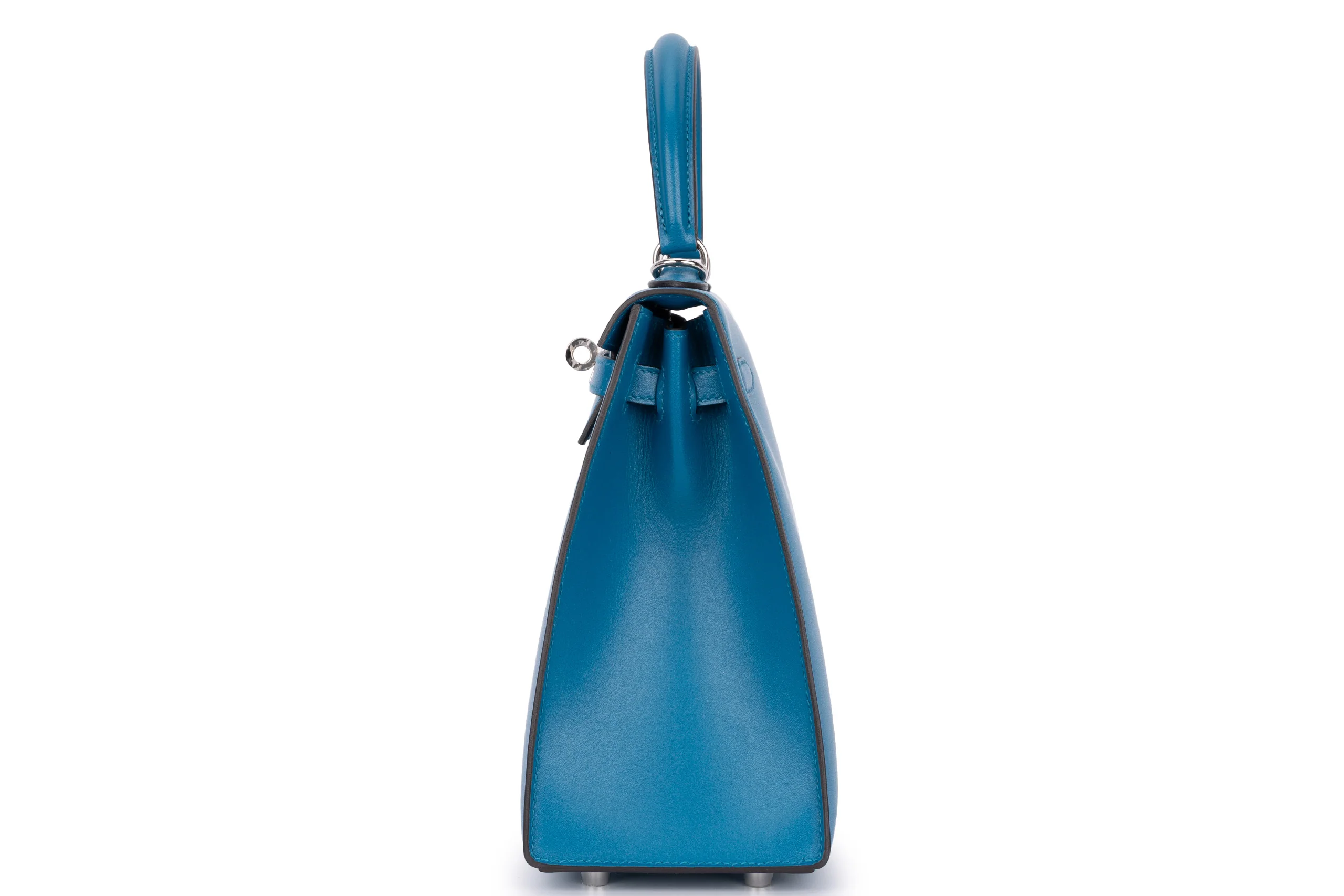 Hermès Kelly 25	Sellier	Tadelakt	Bleu Izmir	PHW - Image 3