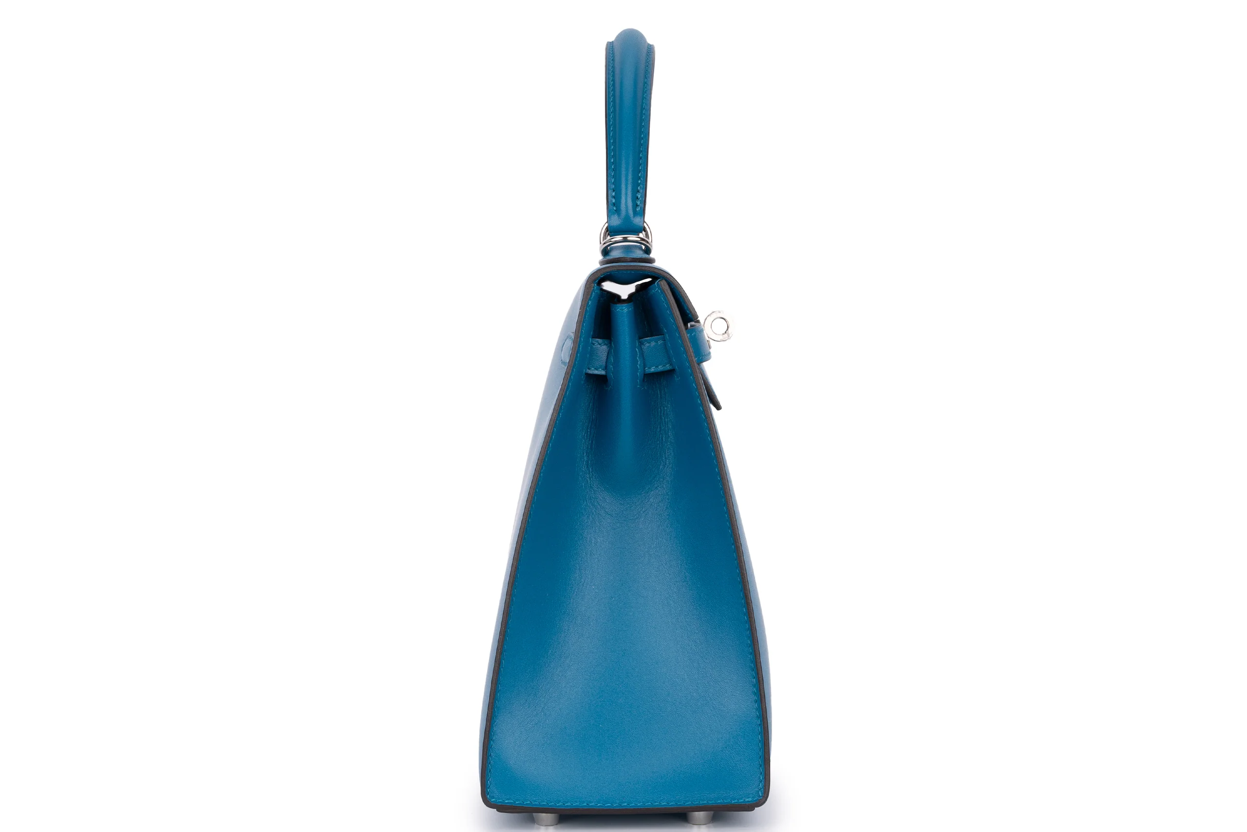 Hermès Kelly 25	Sellier	Tadelakt	Bleu Izmir	PHW - Image 5