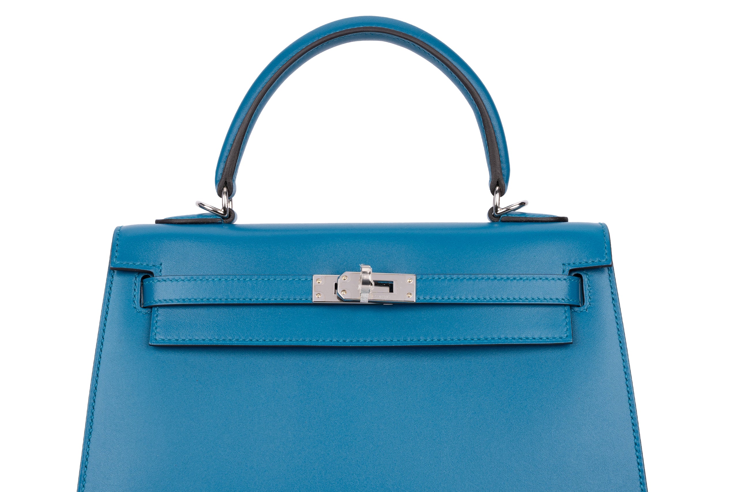 Hermès Kelly 25	Sellier	Tadelakt	Bleu Izmir	PHW - Image 7