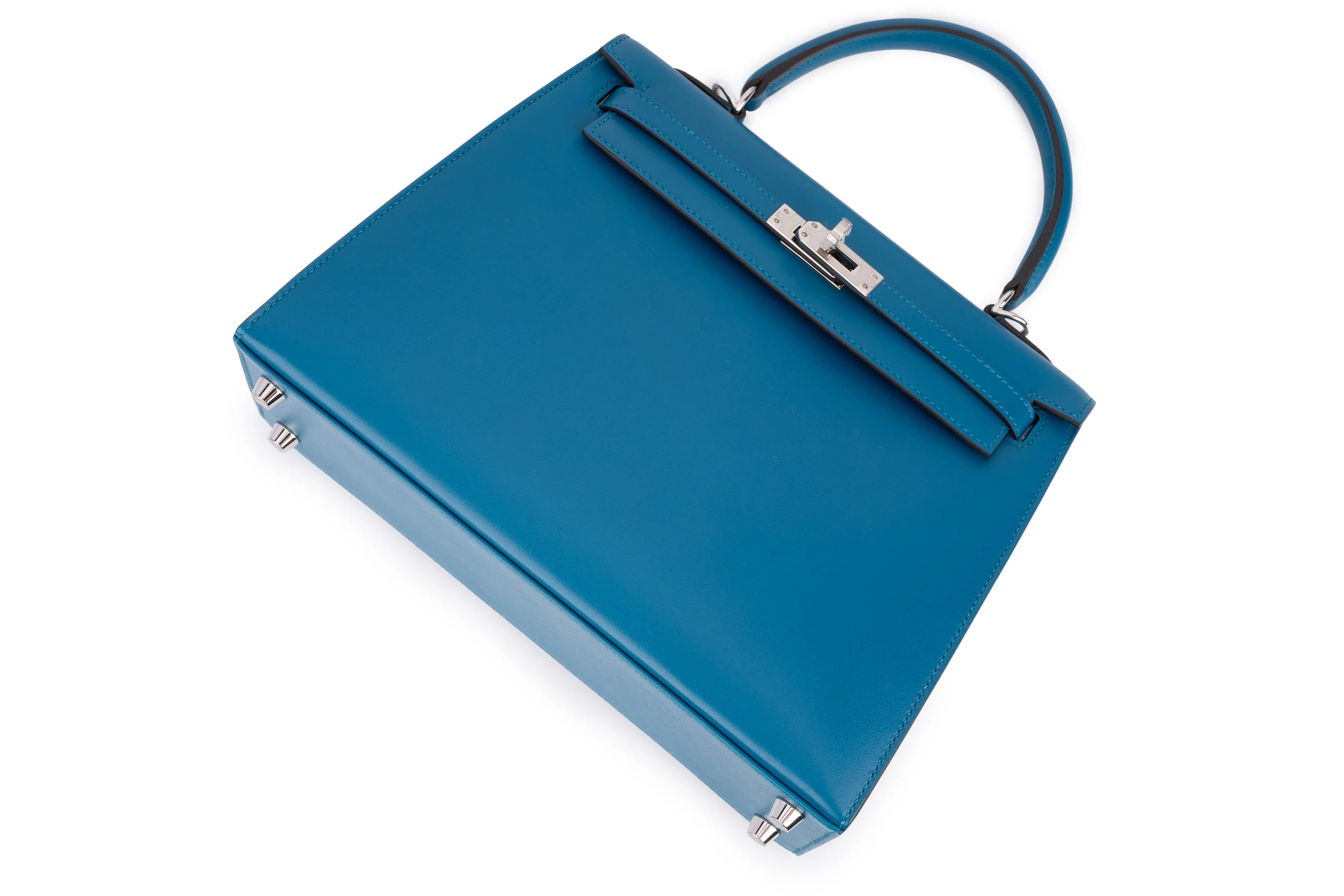 Hermès Kelly 25	Sellier	Tadelakt	Bleu Izmir	PHW - Image 8