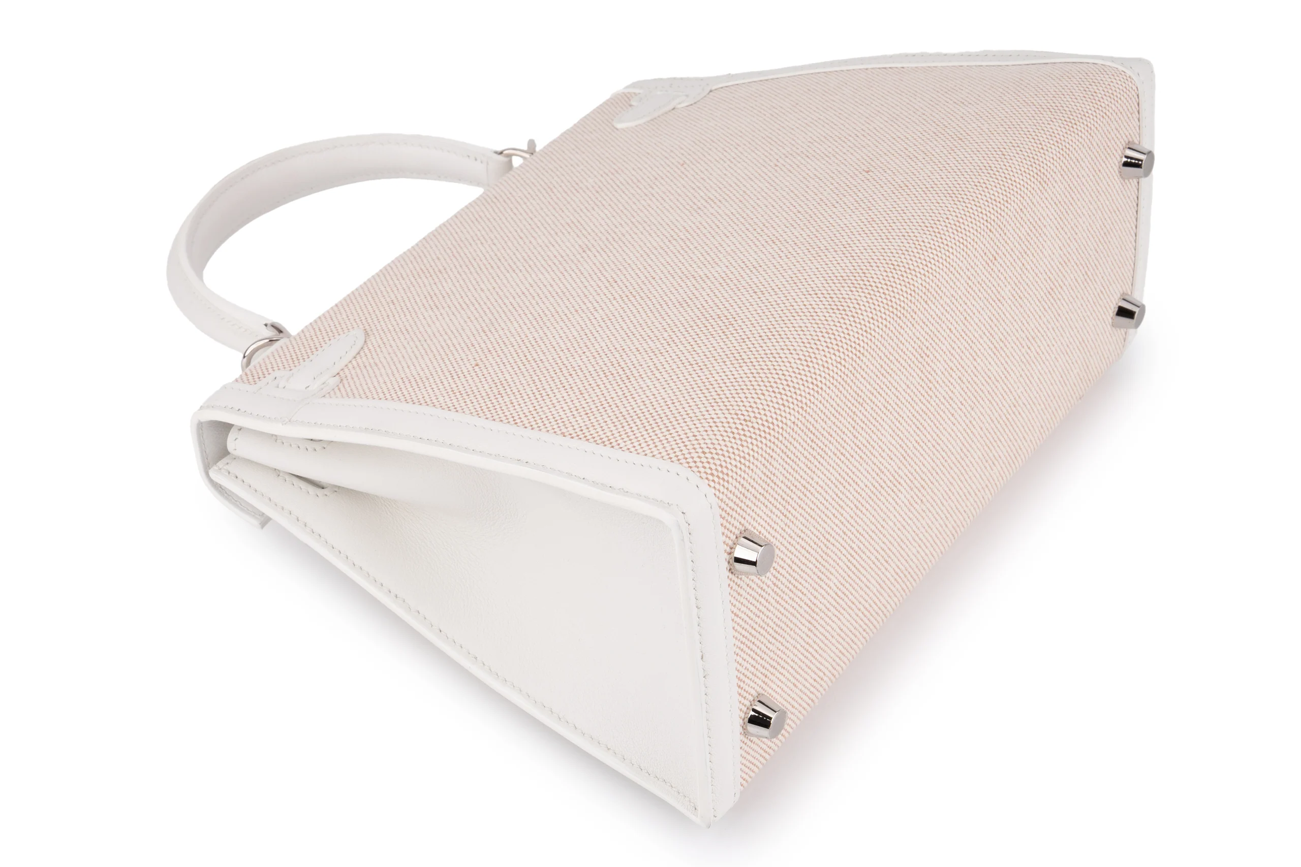 Hermès Kelly 25		Toile/Swift 	Ecru/New White	PHW - Image 11