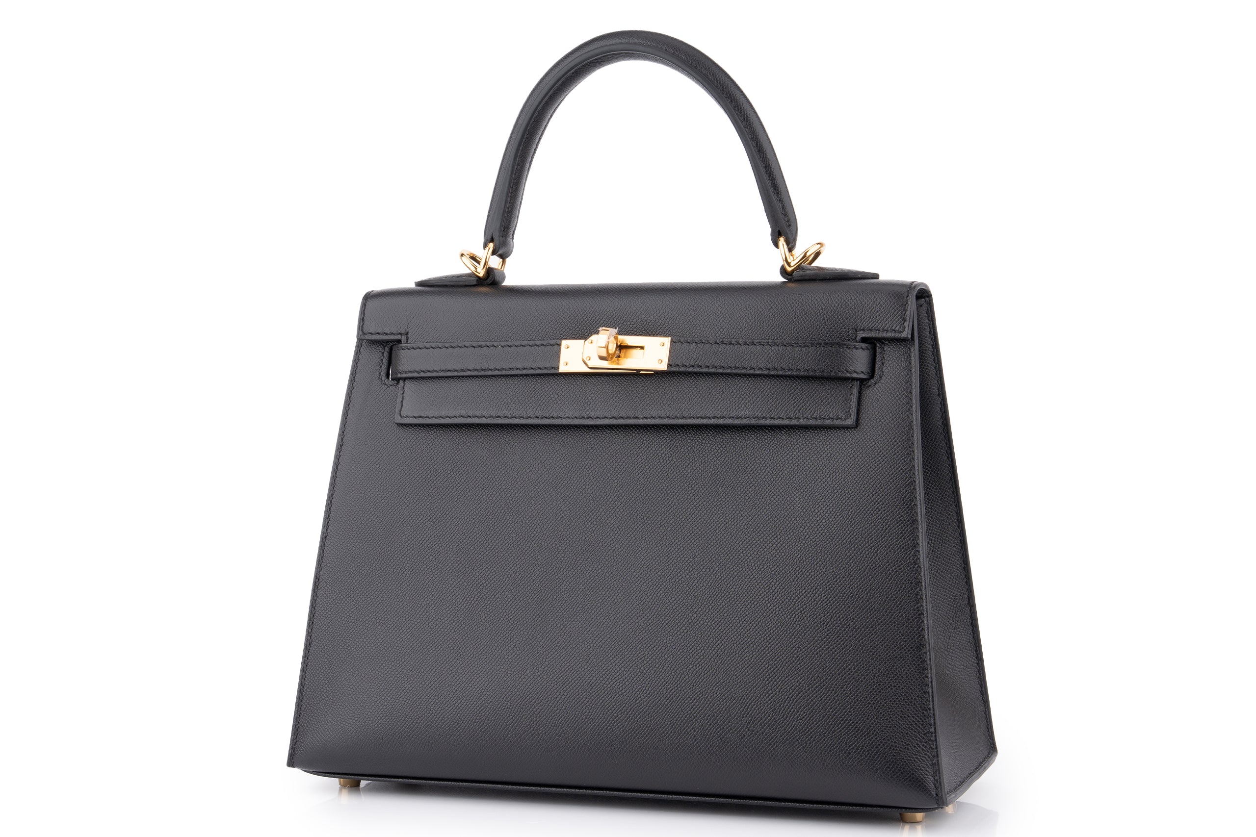 Hermès Kelly 25	Veau Madame	Noir/Blue Sapphire GHW - Image 2
