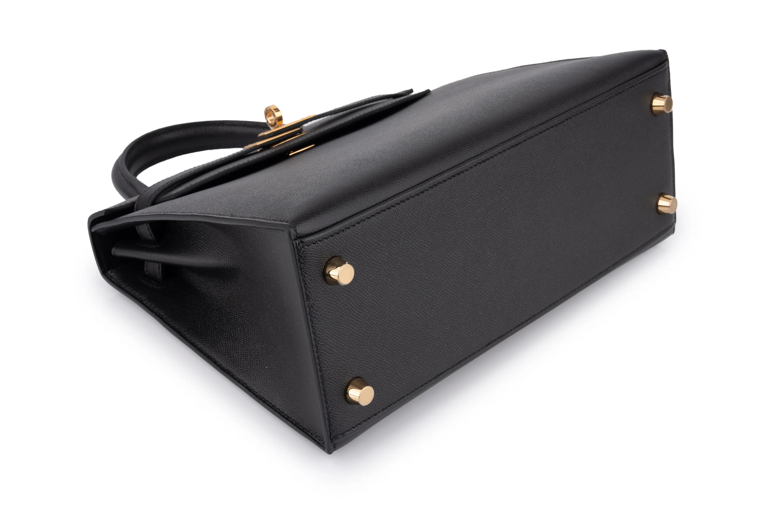 Hermès Kelly 25	Veau Madame	Noir/Blue Sapphire GHW - Image 9