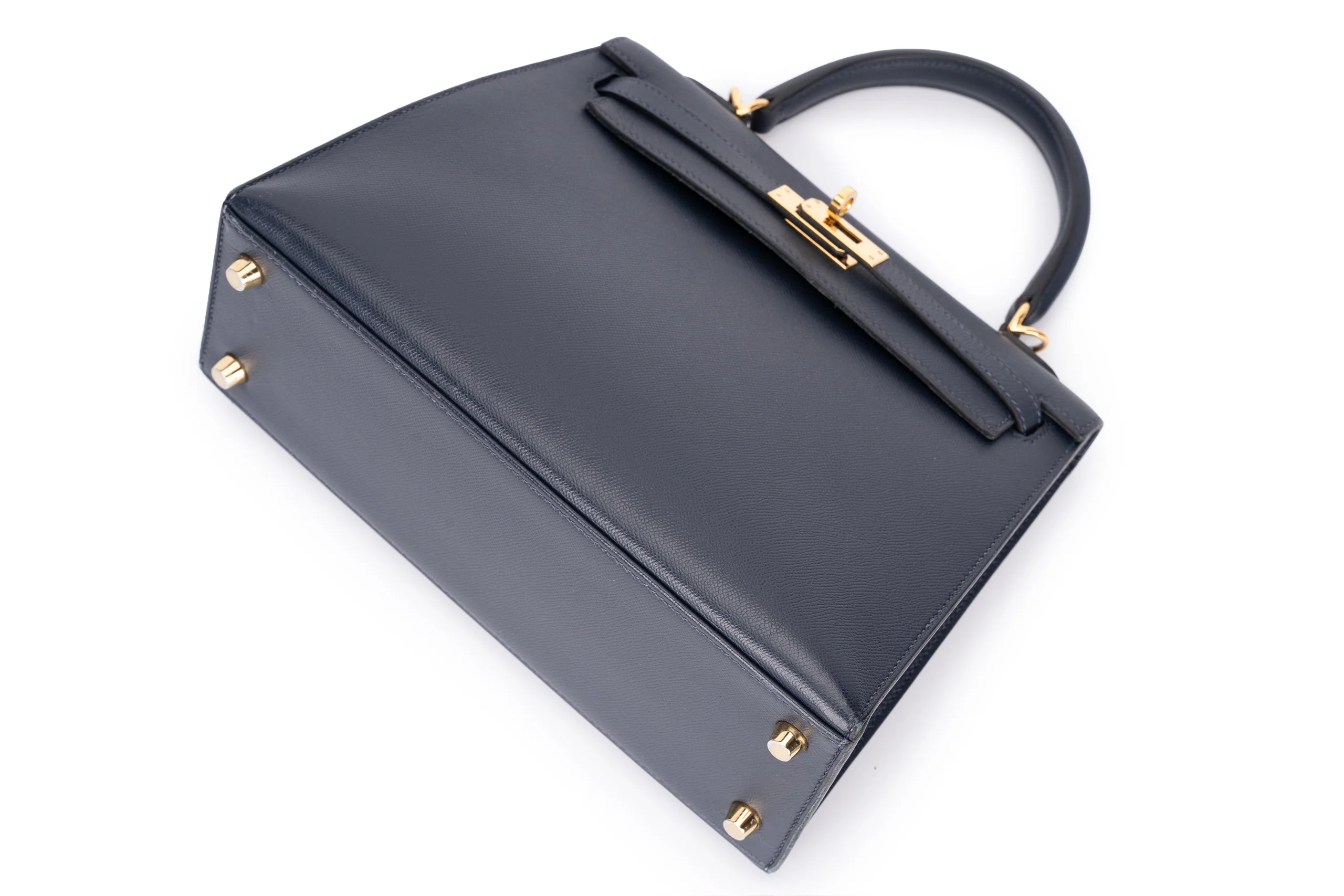 Hermès Kelly 25 Veau Togo Madame 2z Bleu Nuit GHW - Image 12