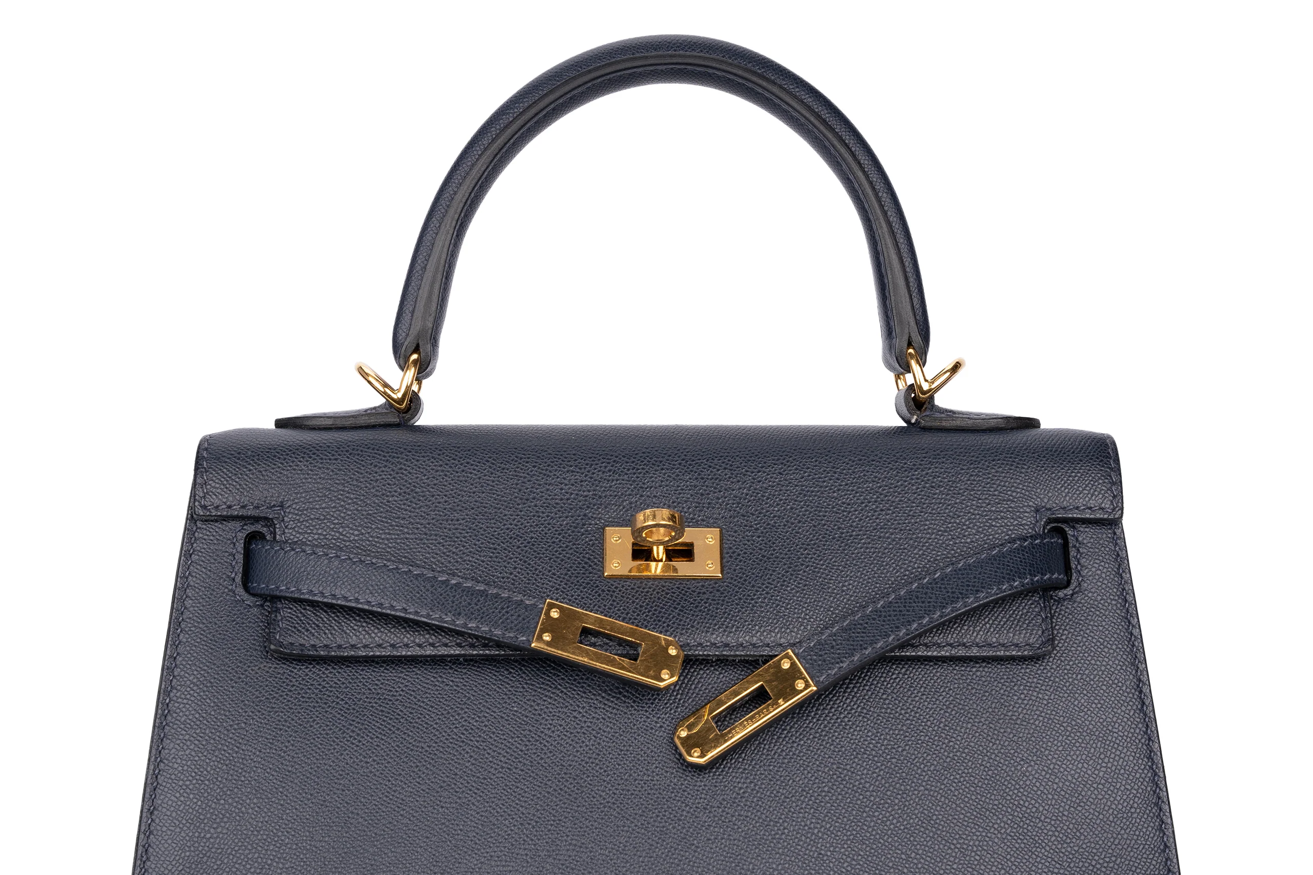 Hermès Kelly 25 Veau Togo Madame 2z Bleu Nuit GHW - Image 7