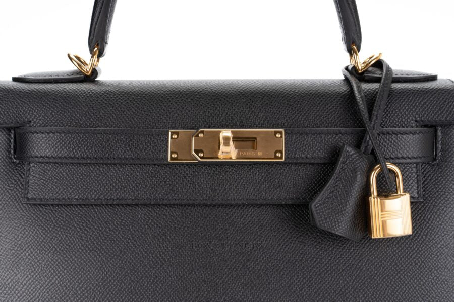 Hermès Kelly 28 Black Epsom Sellier Ghw - Image 6