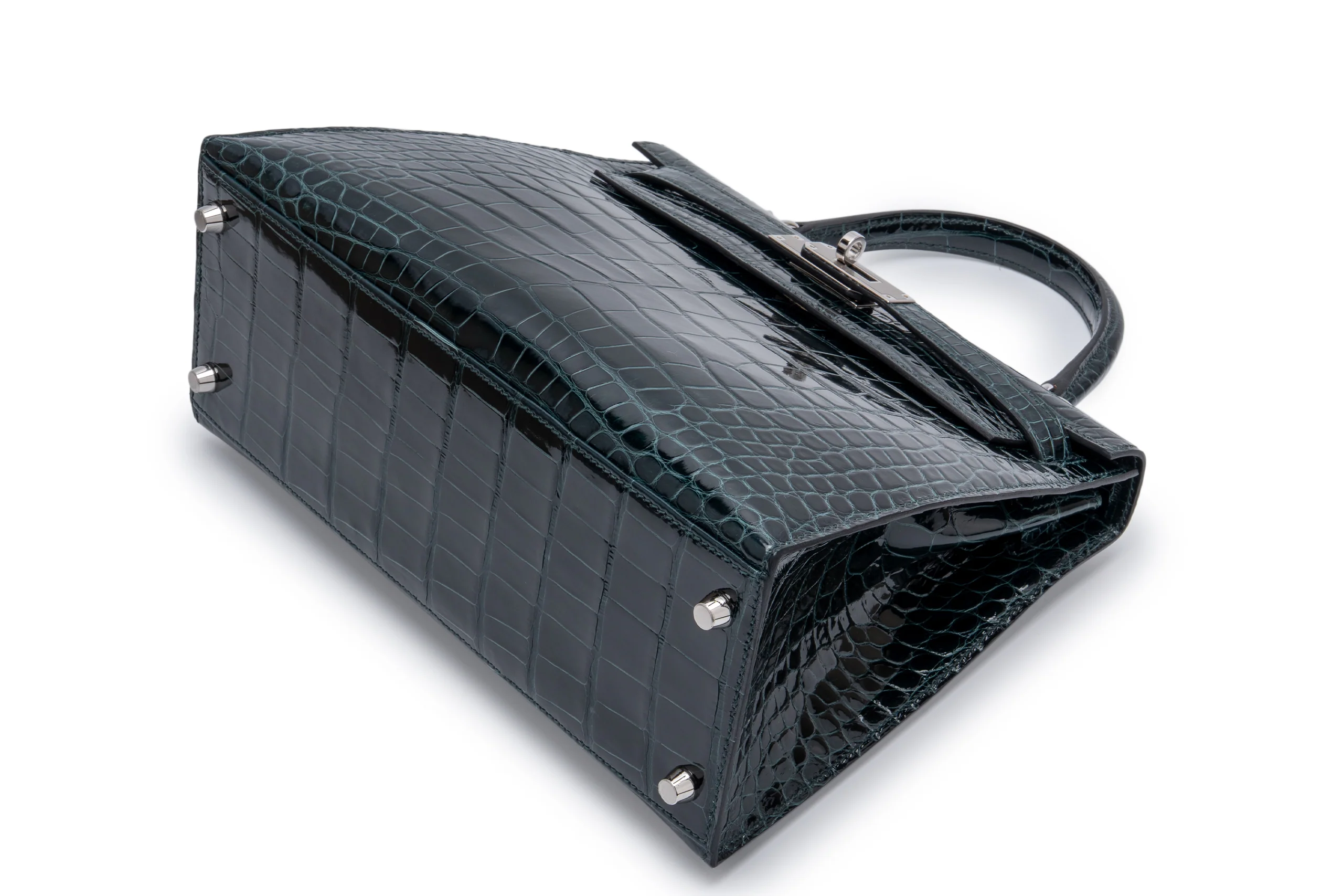Hermès Kelly 28 Alligator Vert Cypres PHW - Image 6