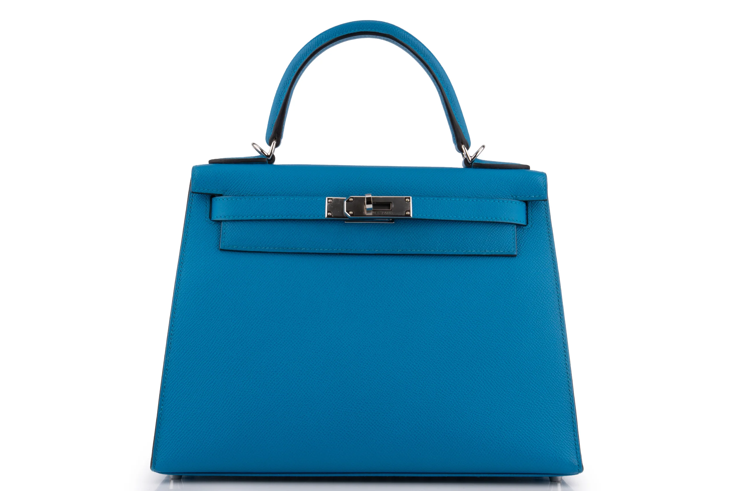 Hermès Kelly 28	Epsom	Bleu Tie	PHW