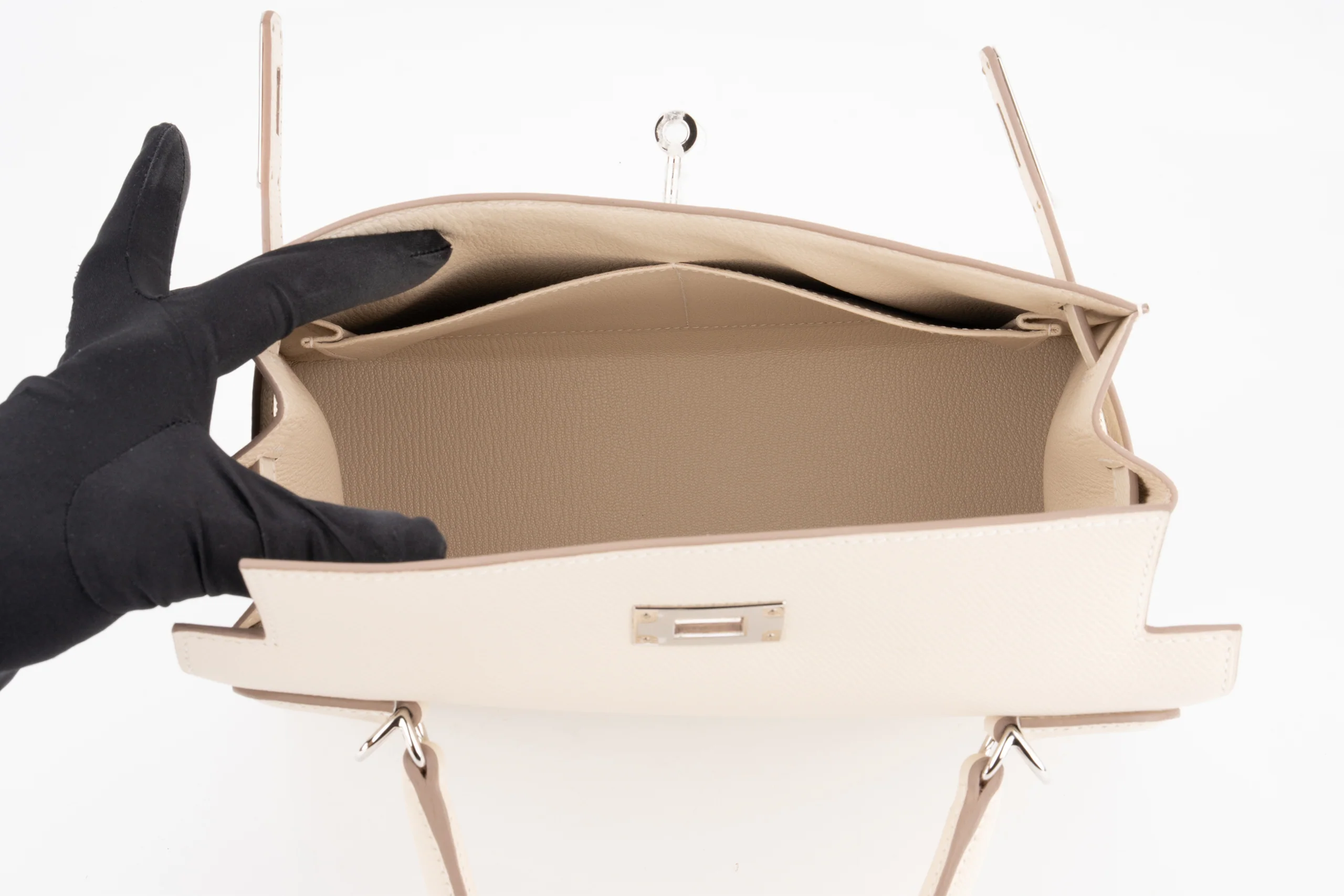 Hermès Kelly 28 		Epsom 	Craie 	PHW - Image 10