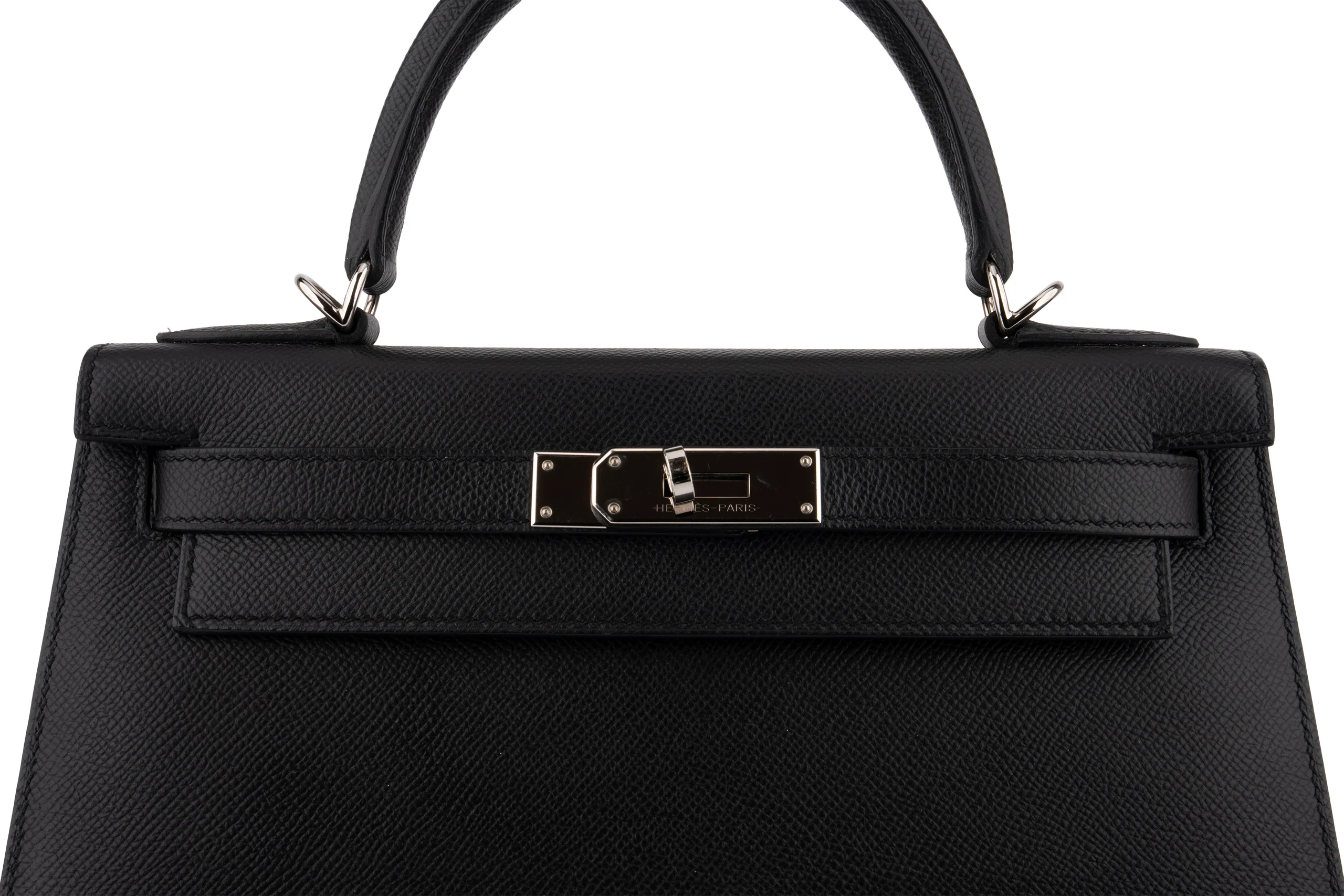 Hermès Kelly 28 			Epsom 	Noir 	PHW - Image 7