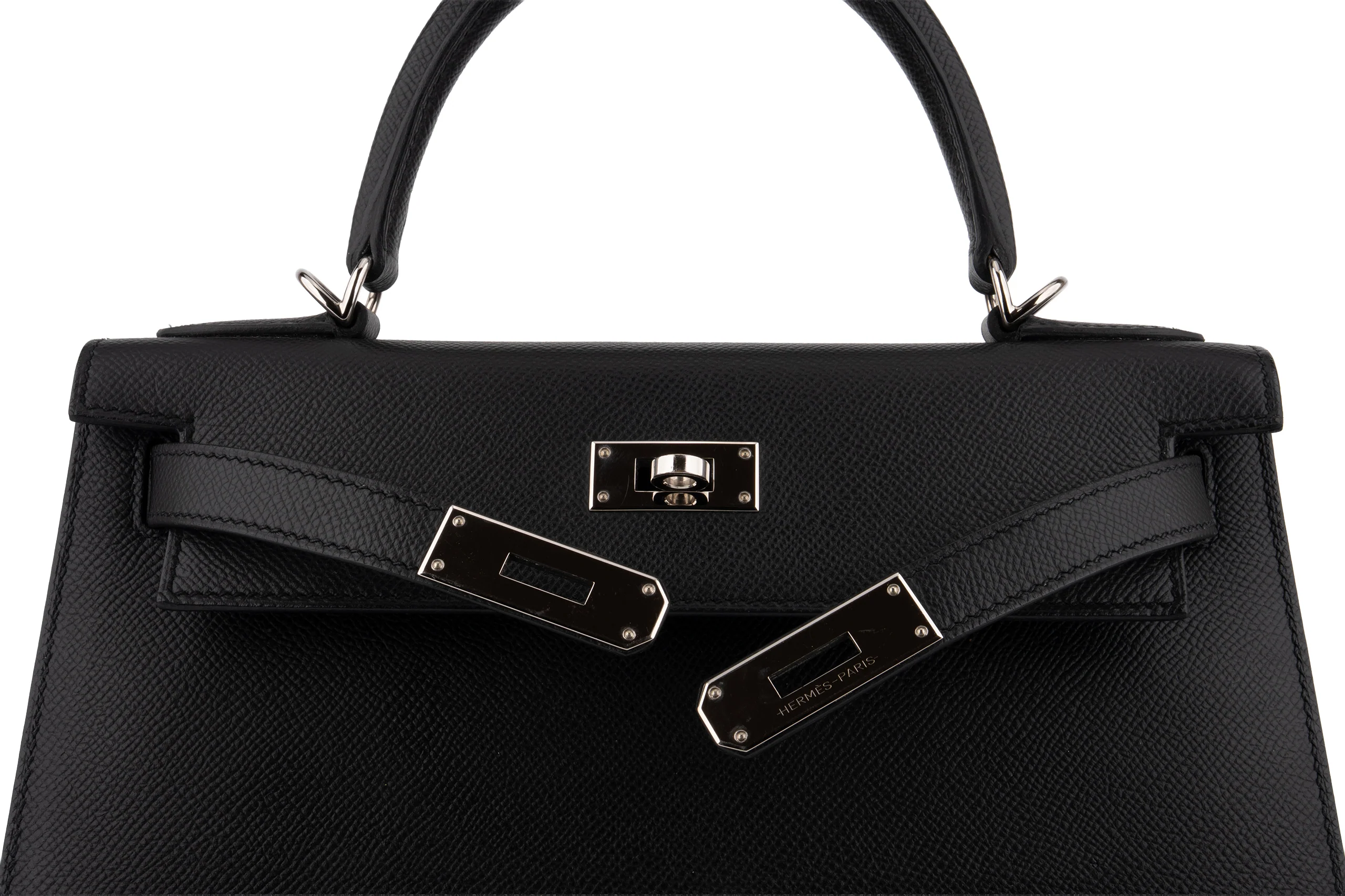 Hermès Kelly 28 			Epsom 	Noir 	PHW - Image 8