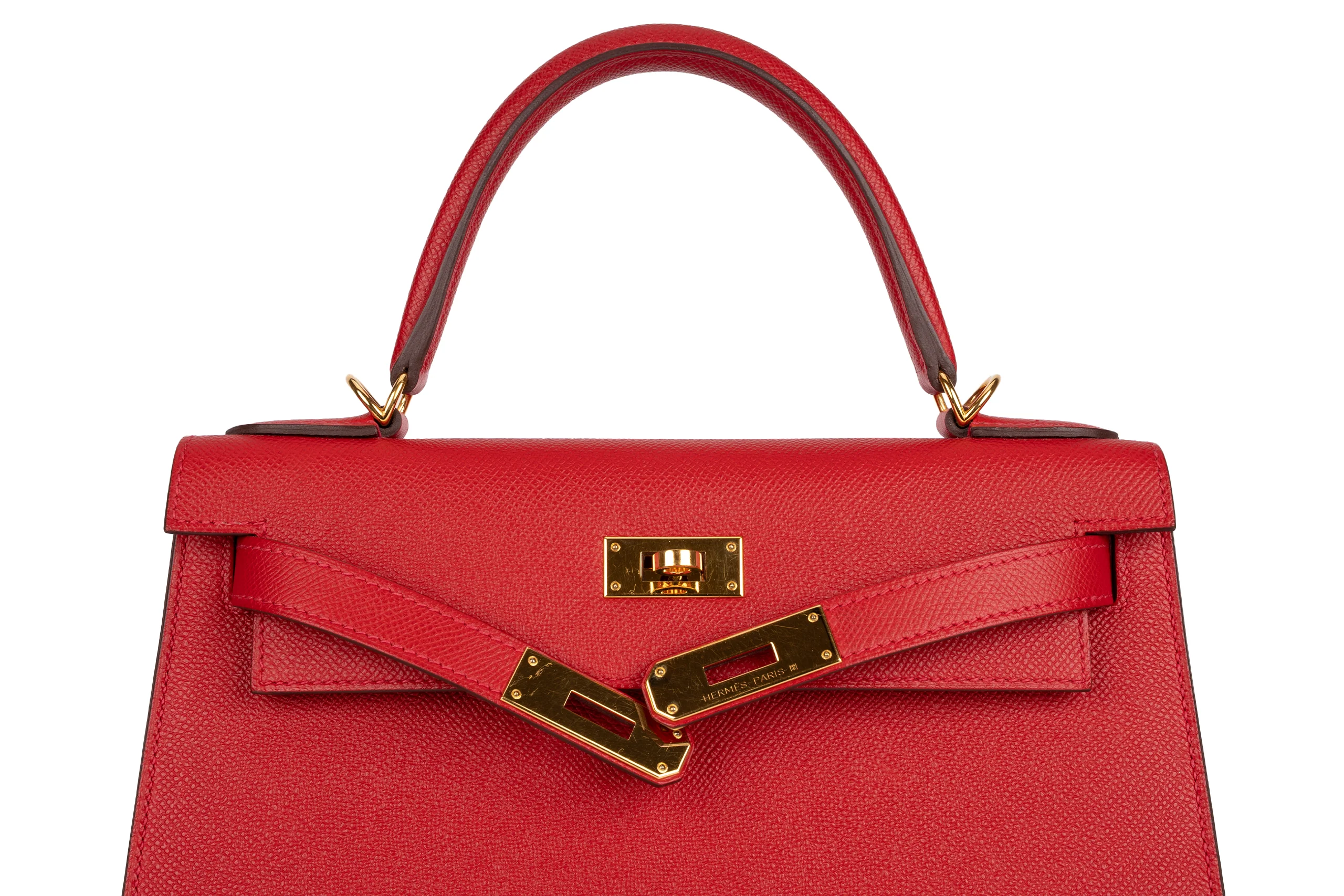 Hermès	Kelly 28 Epsom	Rouge Casaque	GHW - Image 8