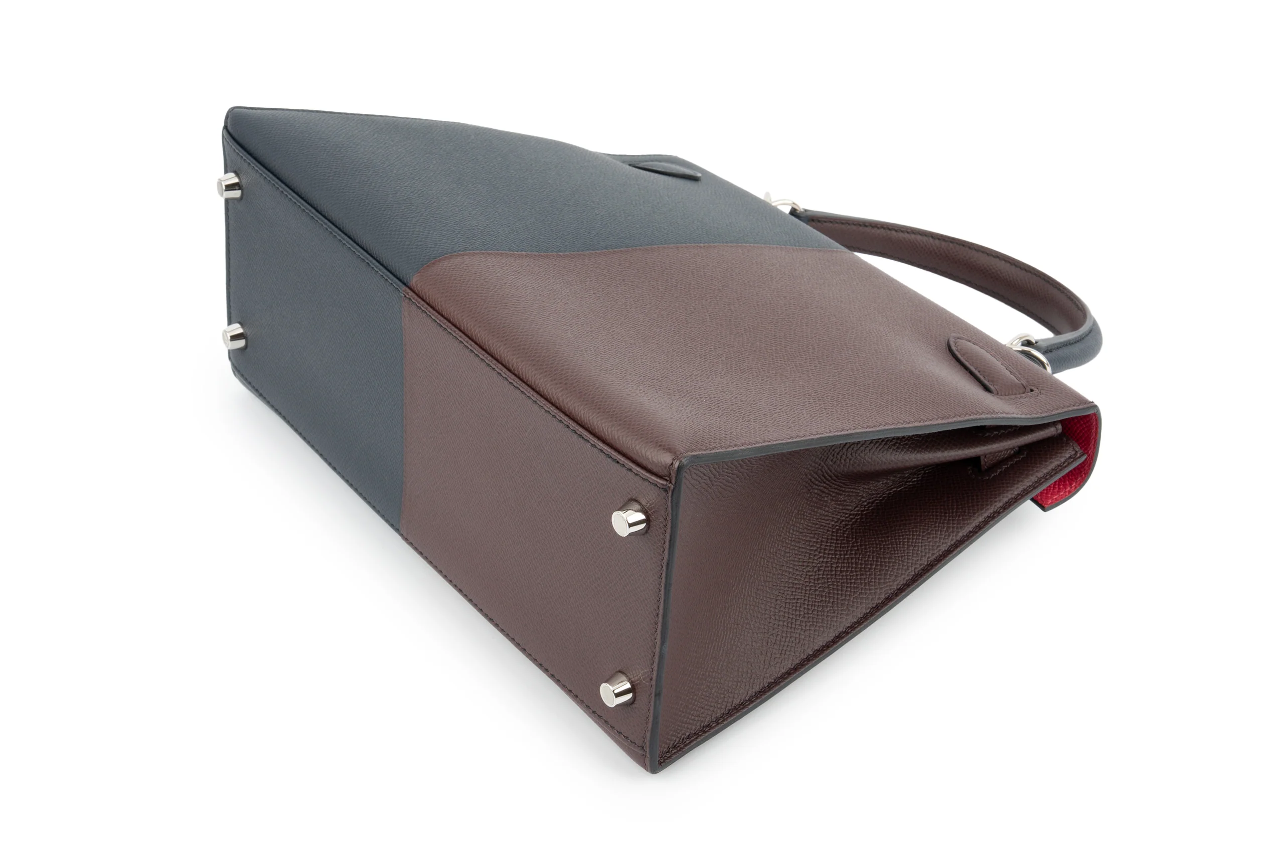 Hermès Kelly 28		Epsom	Rouge / Indigo	PHW - Image 13
