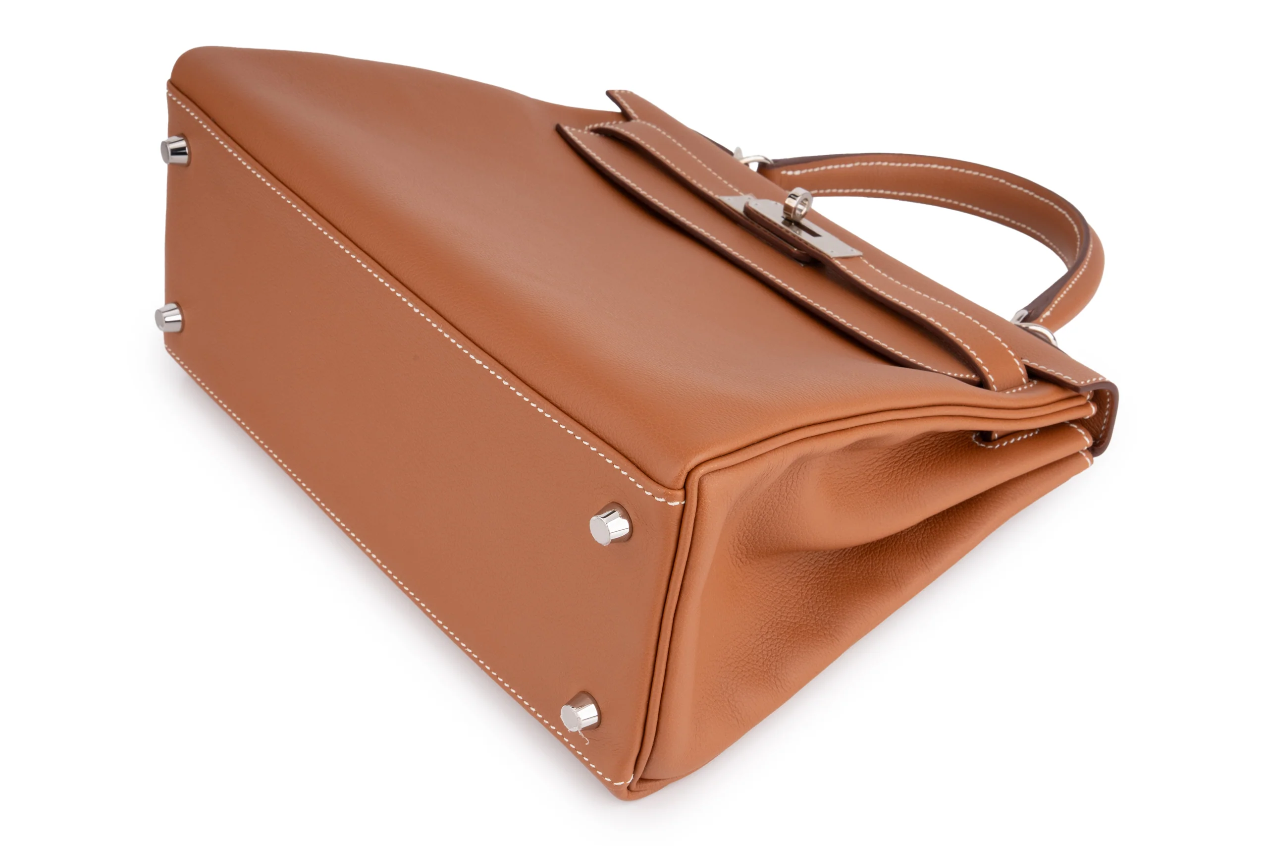 Hermès Kelly 28 Evercolor Gold/Rose Azalee PHW - Image 10