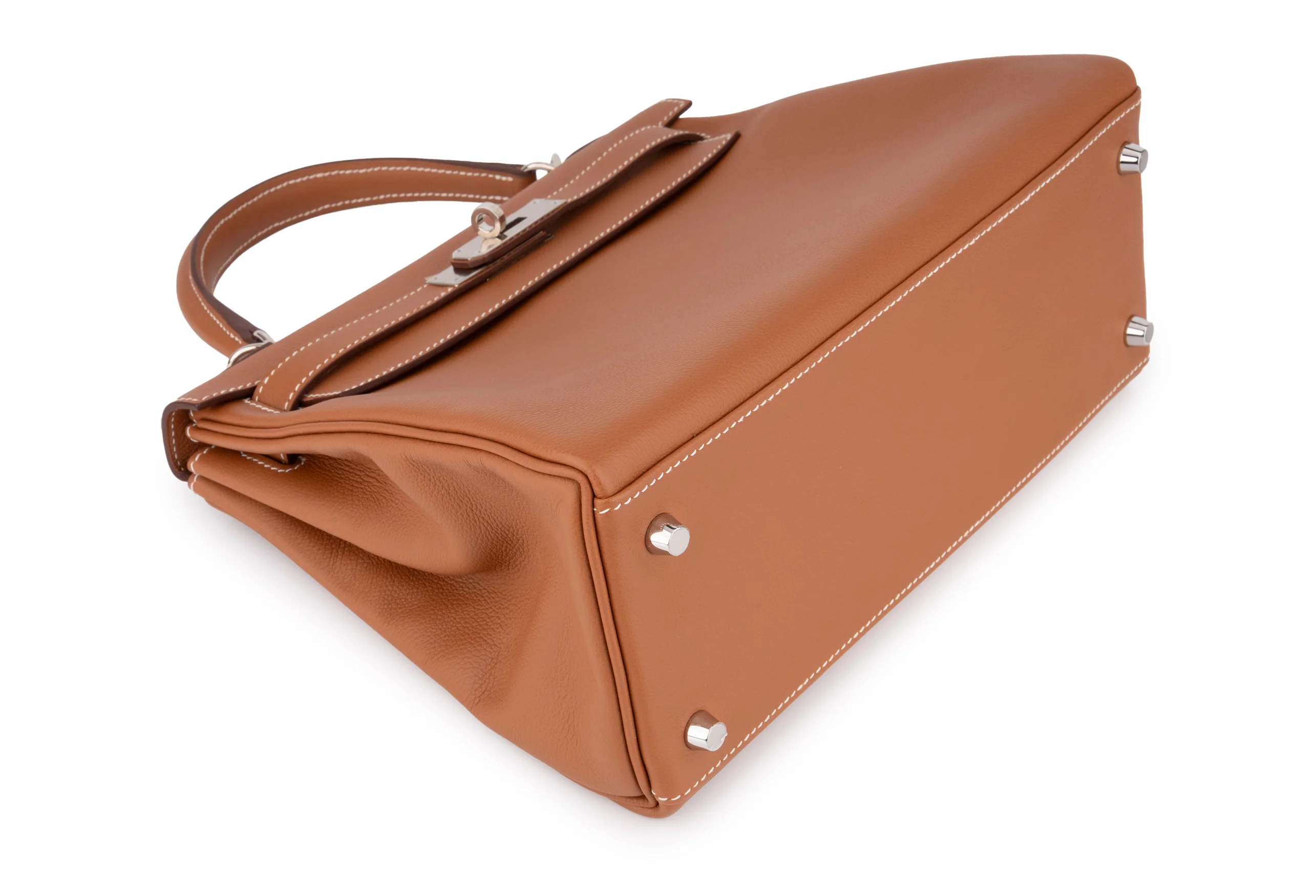 Hermès Kelly 28 Evercolor Gold/Rose Azalee PHW - Image 11