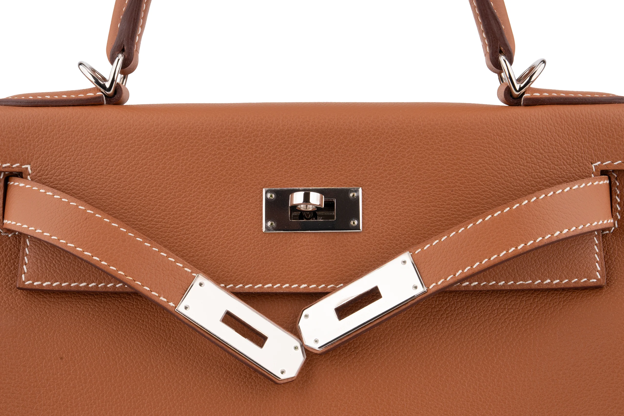 Hermès Kelly 28 Evercolor Gold/Rose Azalee PHW - Image 8