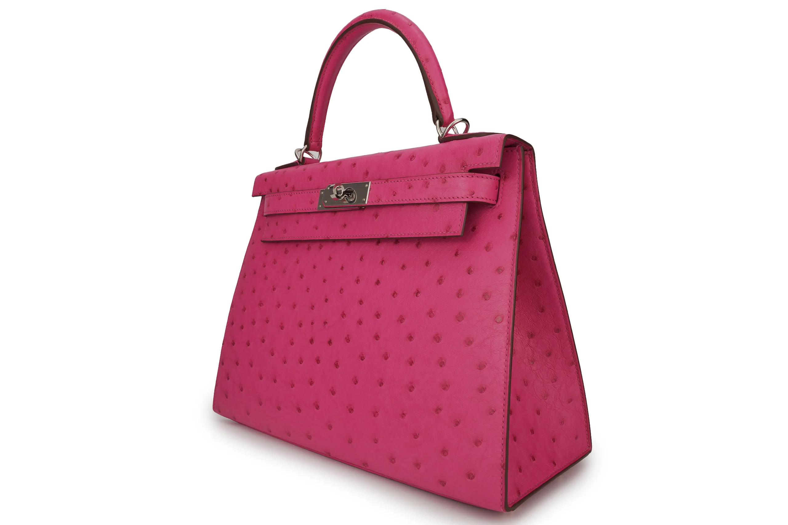 Hermès Kelly 28 Exotic Ostrich Rose Tyrien PHW - Image 2