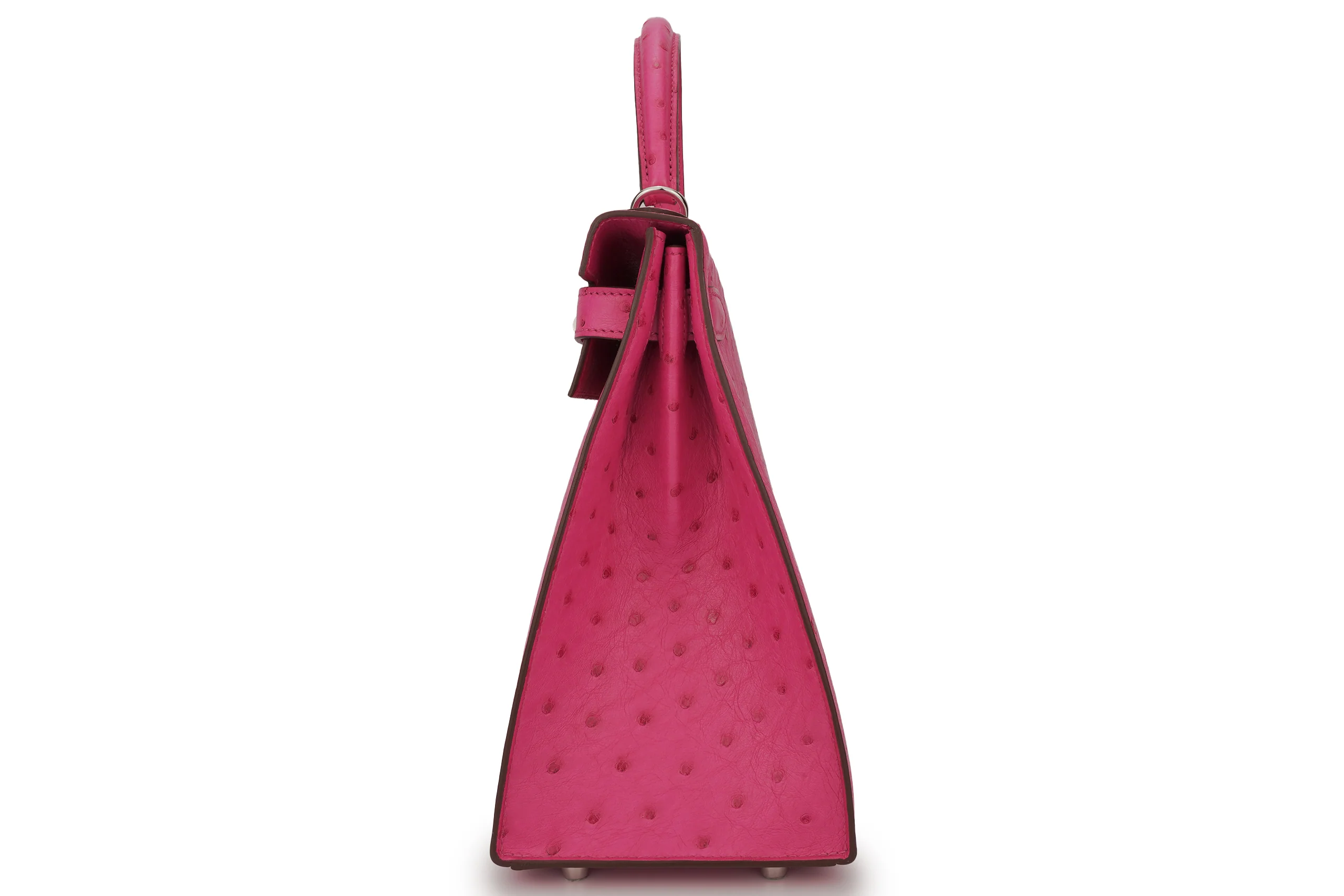 Hermès Kelly 28 Exotic Ostrich Rose Tyrien PHW - Image 3