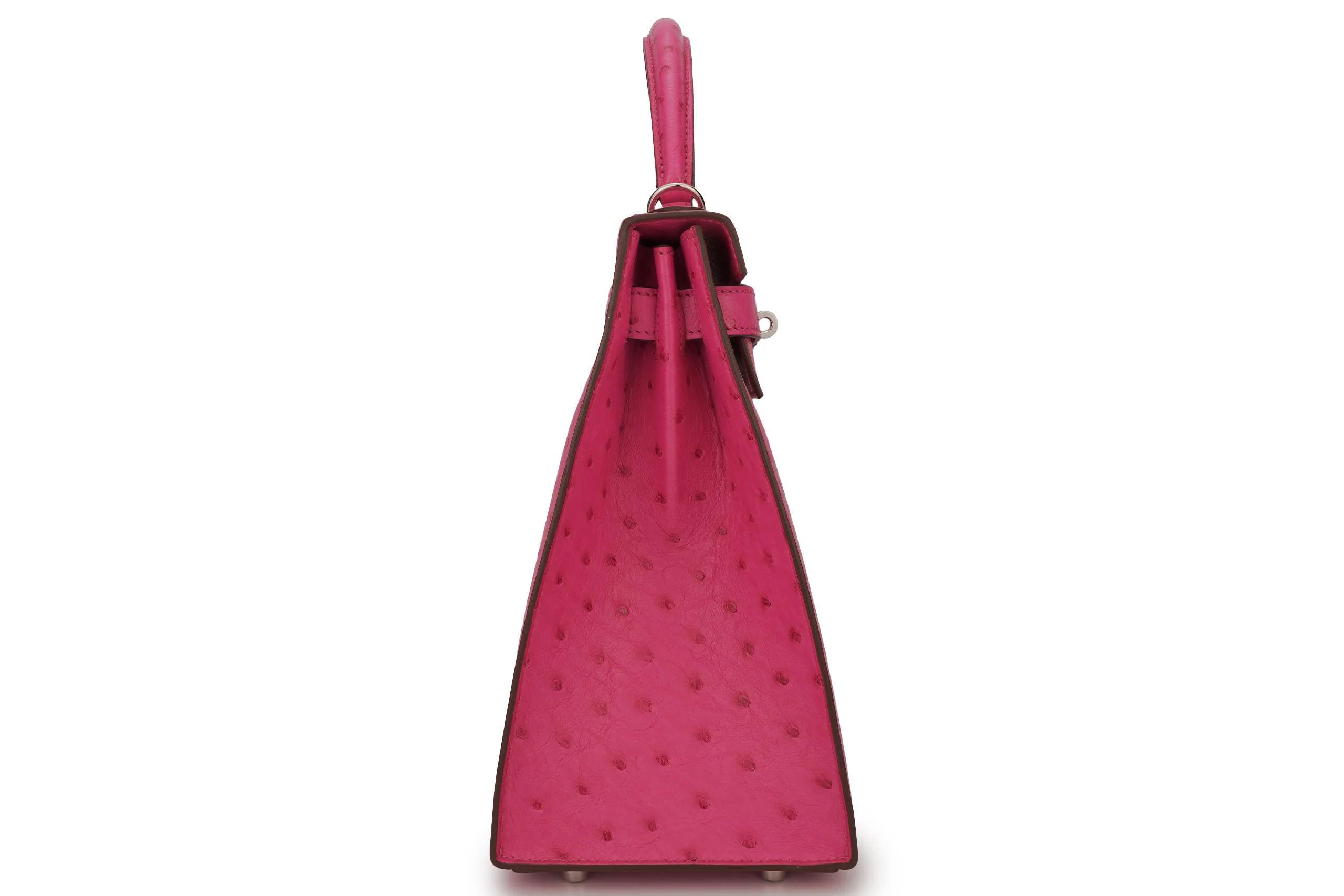 Hermès Kelly 28 Exotic Ostrich Rose Tyrien PHW - Image 5