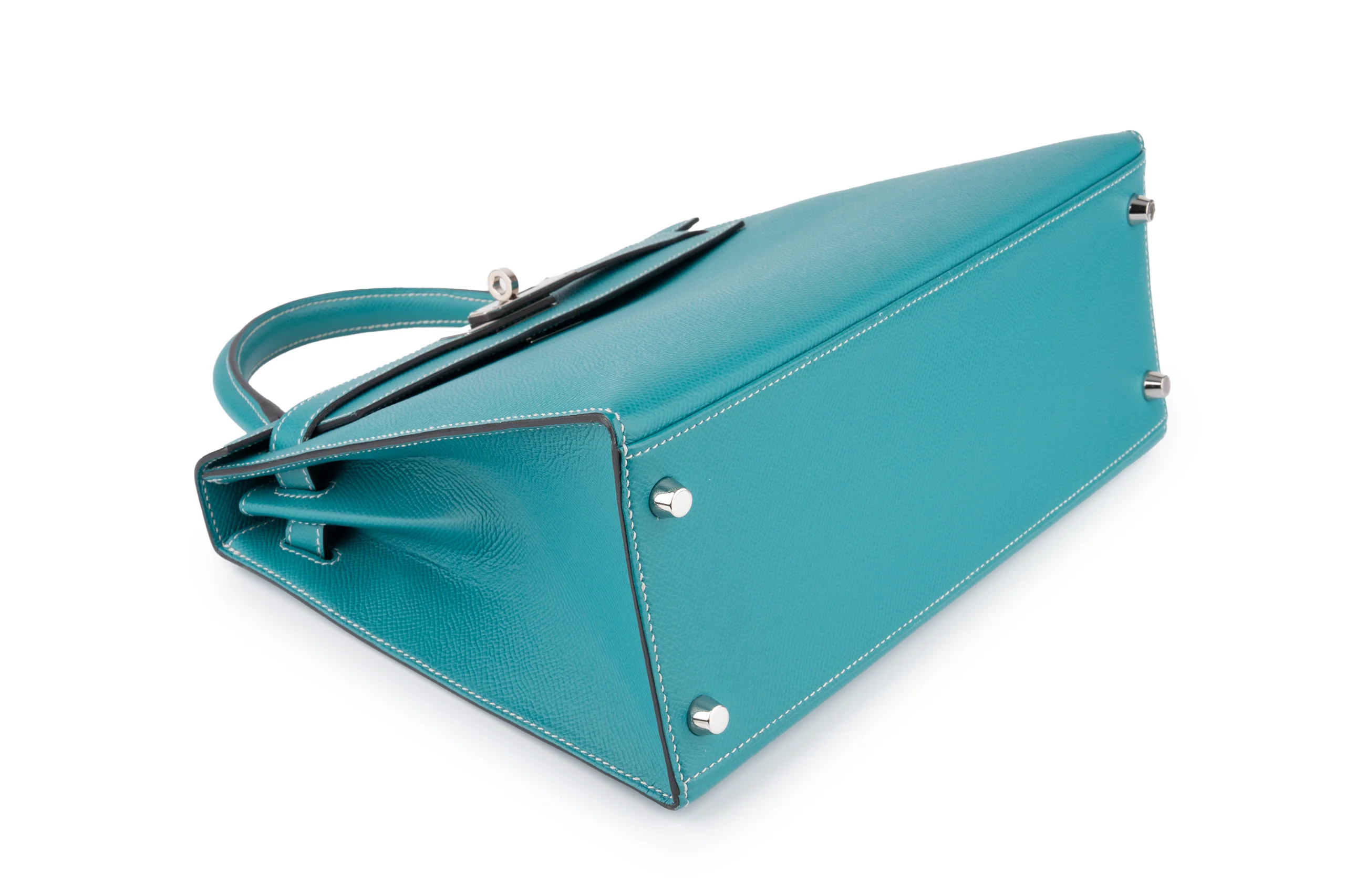 Hermès Kelly 28	HSS	Epsom	Blue Paon Verso Gris Perle	PHW - Image 12