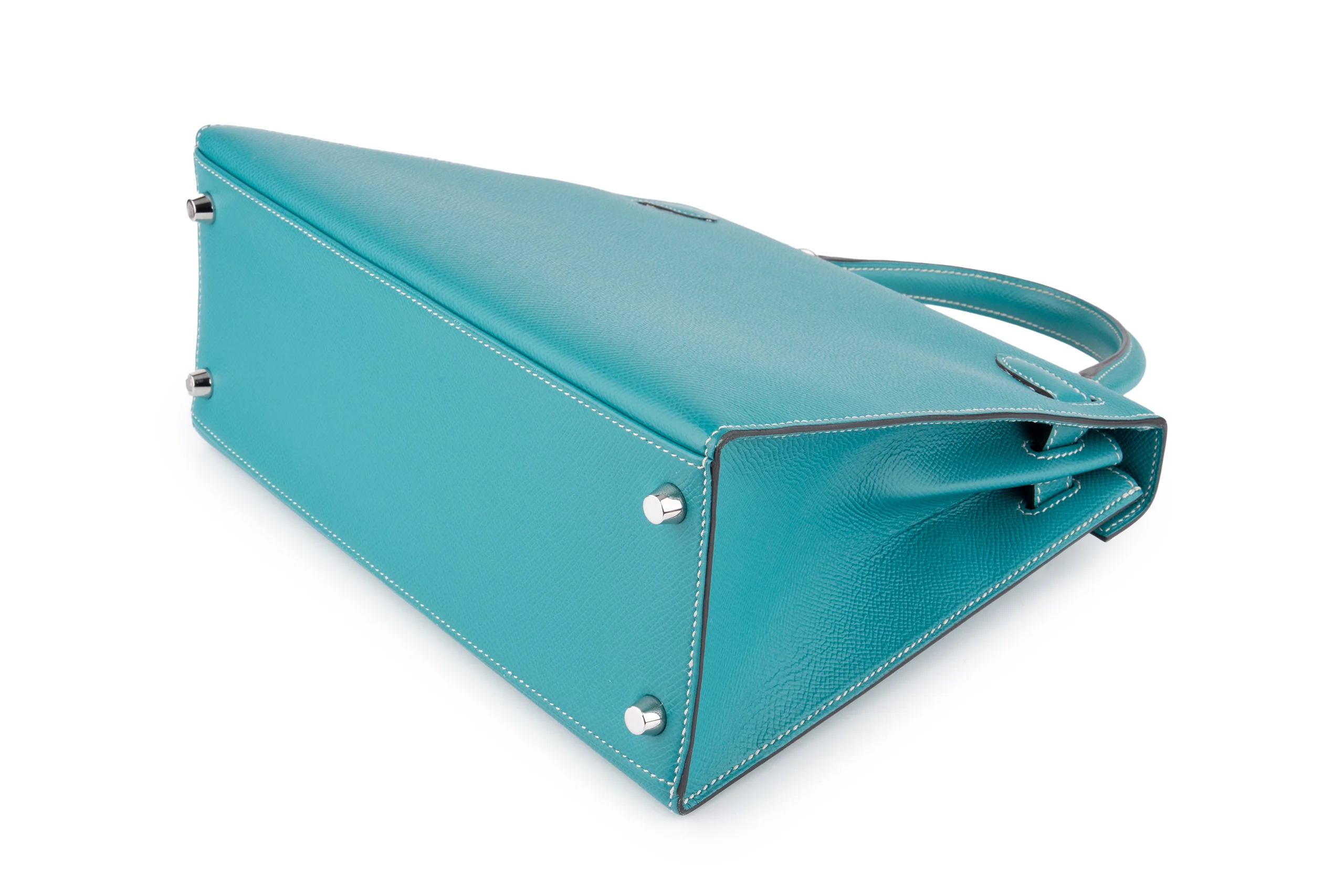 Hermès Kelly 28	HSS	Epsom	Blue Paon Verso Gris Perle	PHW - Image 13