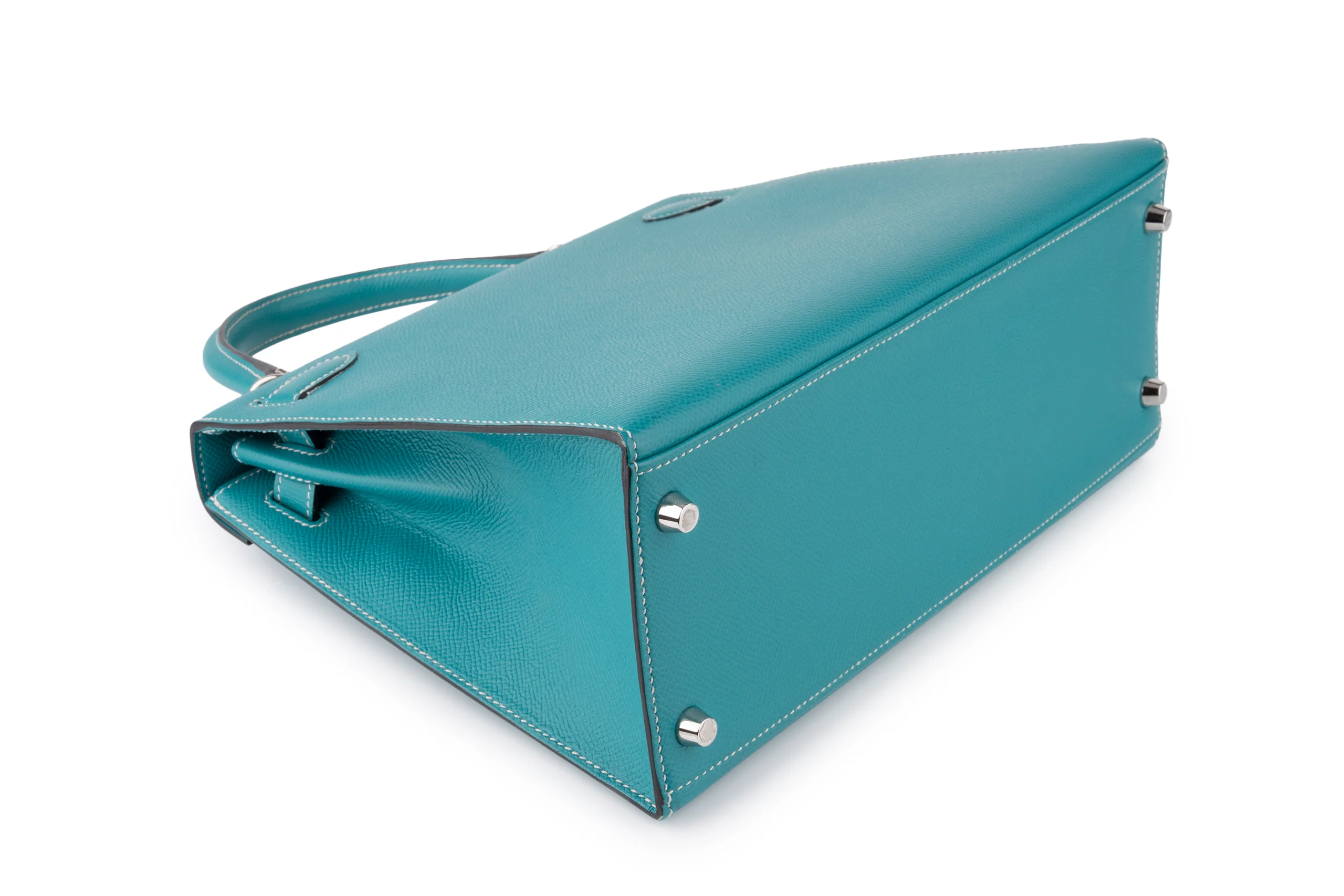 Hermès Kelly 28	HSS	Epsom	Blue Paon Verso Gris Perle	PHW - Image 14
