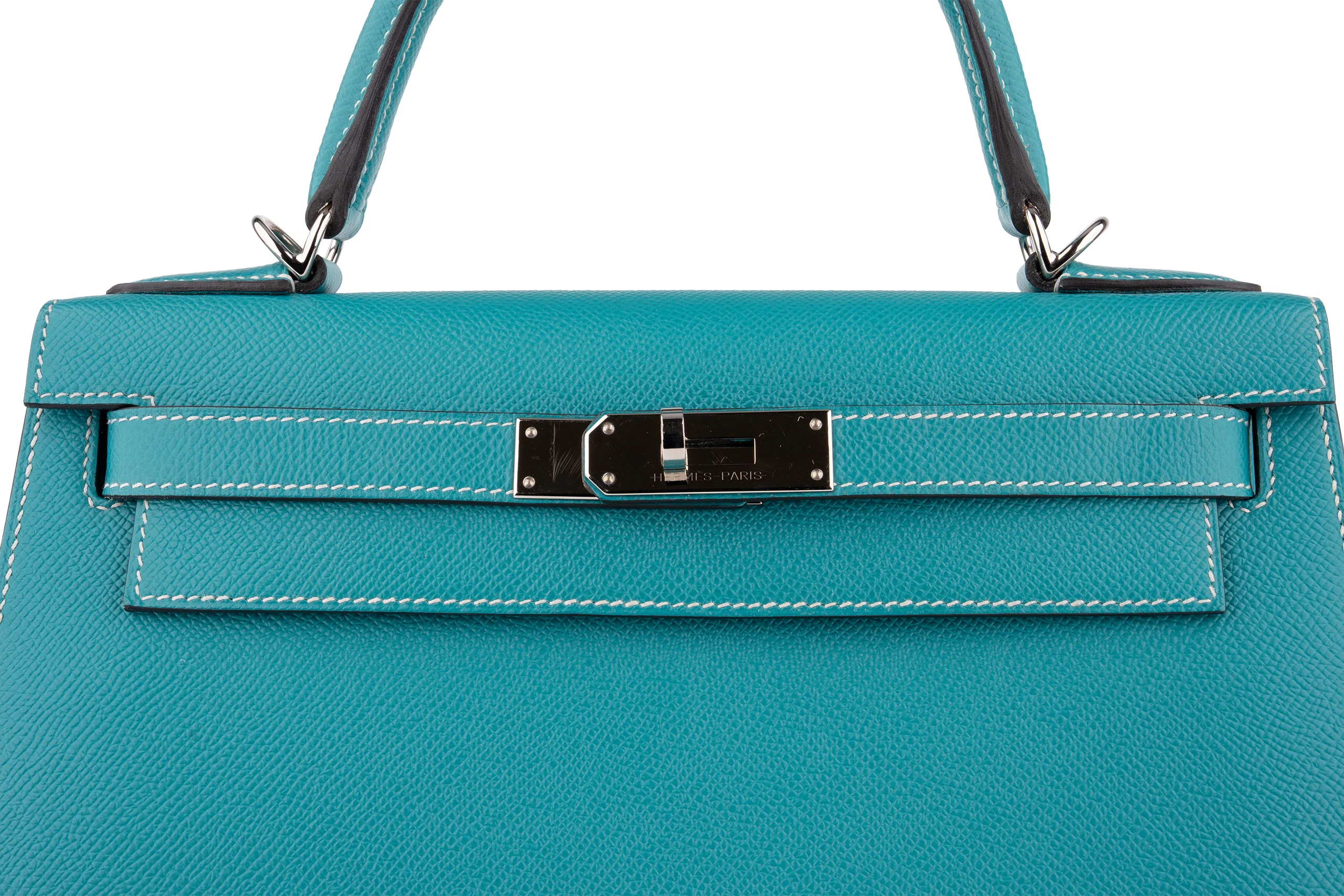 Hermès Kelly 28	HSS	Epsom	Blue Paon Verso Gris Perle	PHW - Image 7