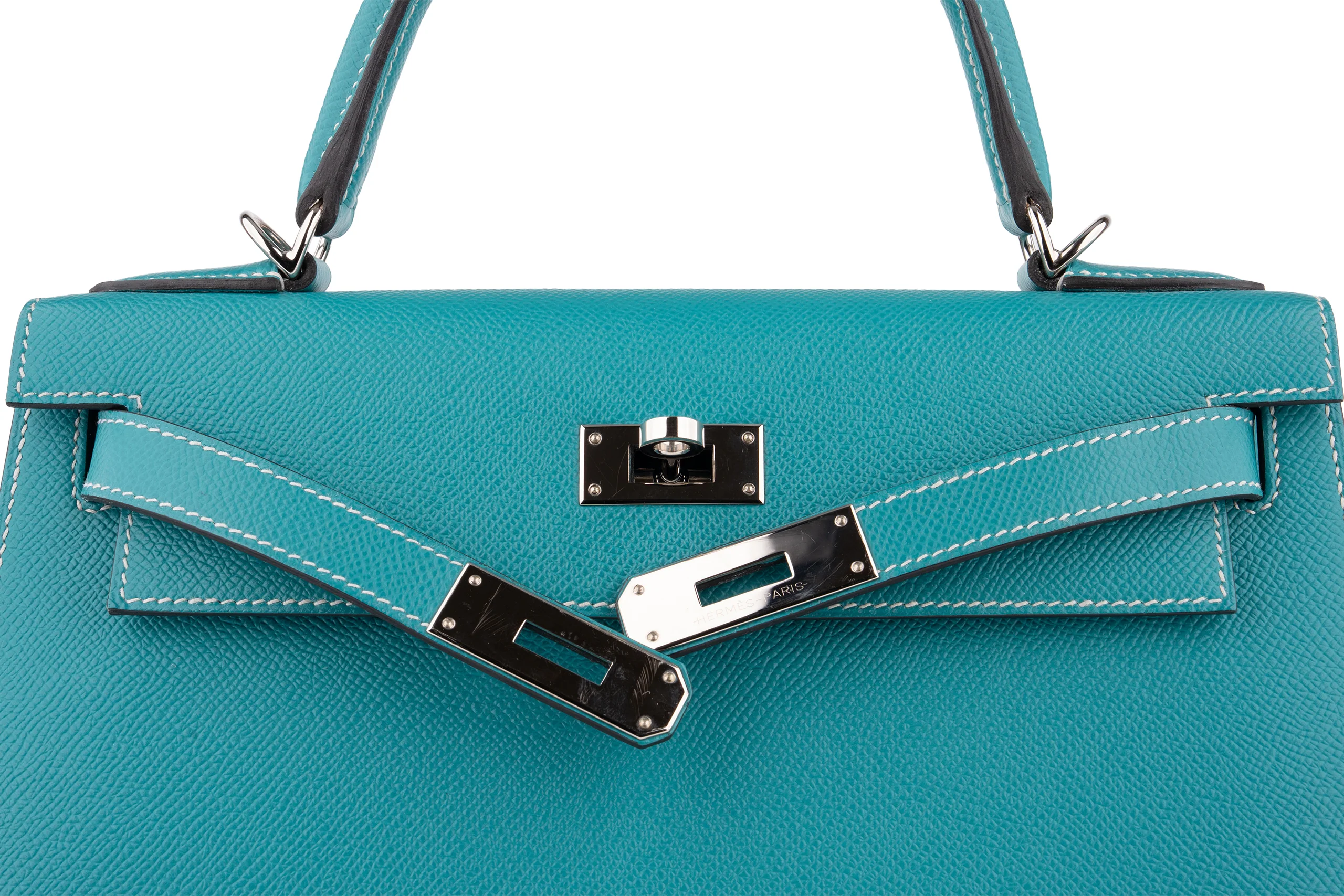 Hermès Kelly 28	HSS	Epsom	Blue Paon Verso Gris Perle	PHW - Image 8