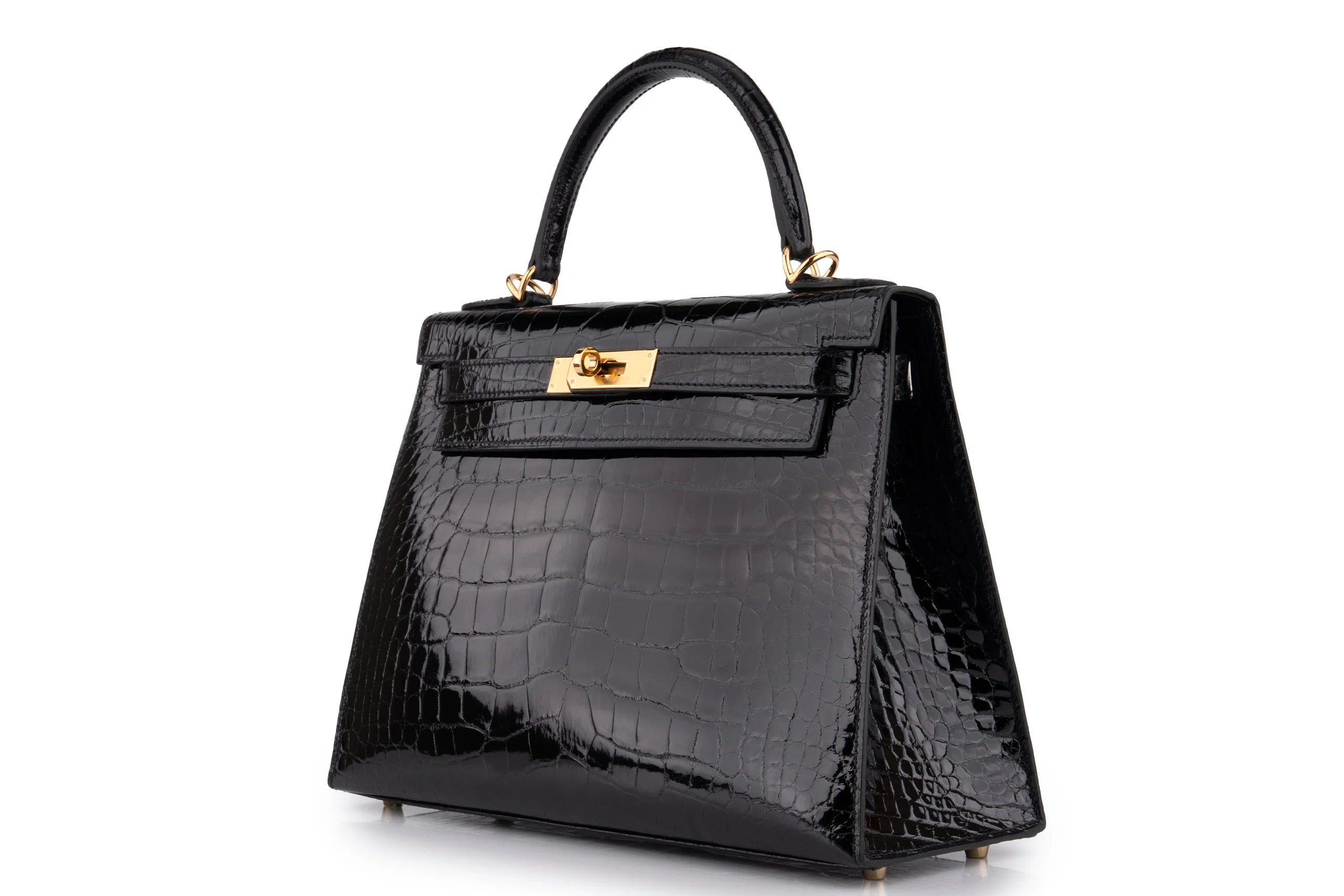 Hermès Kelly 28		Shiny Alligator Mississippiensis	Noir	GHW - Image 2