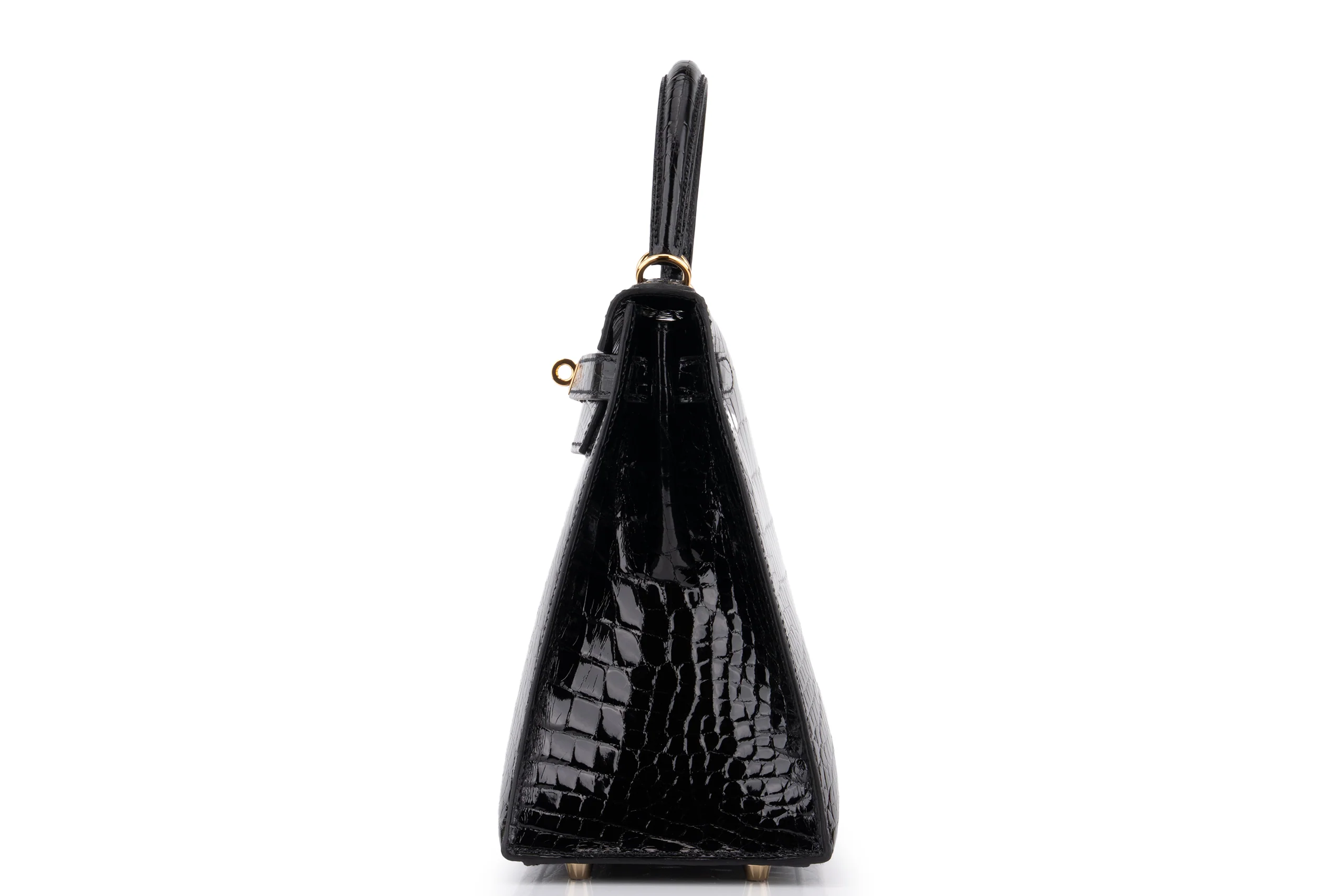 Hermès Kelly 28		Shiny Alligator Mississippiensis	Noir	GHW - Image 3