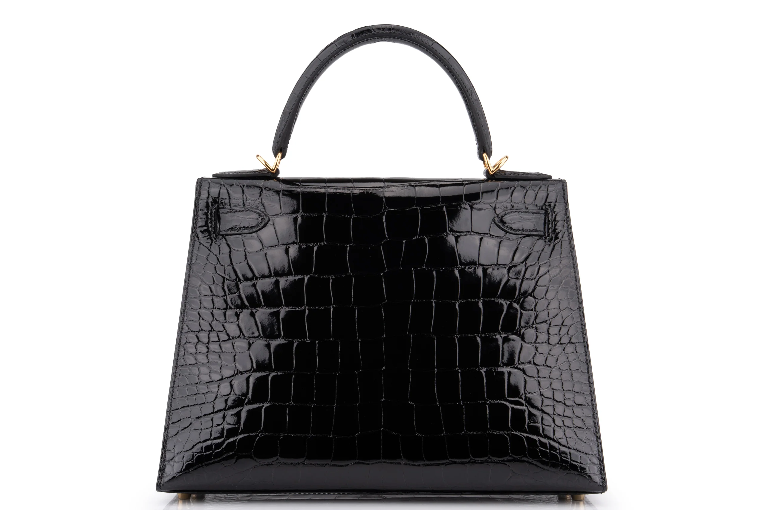Hermès Kelly 28		Shiny Alligator Mississippiensis	Noir	GHW - Image 4