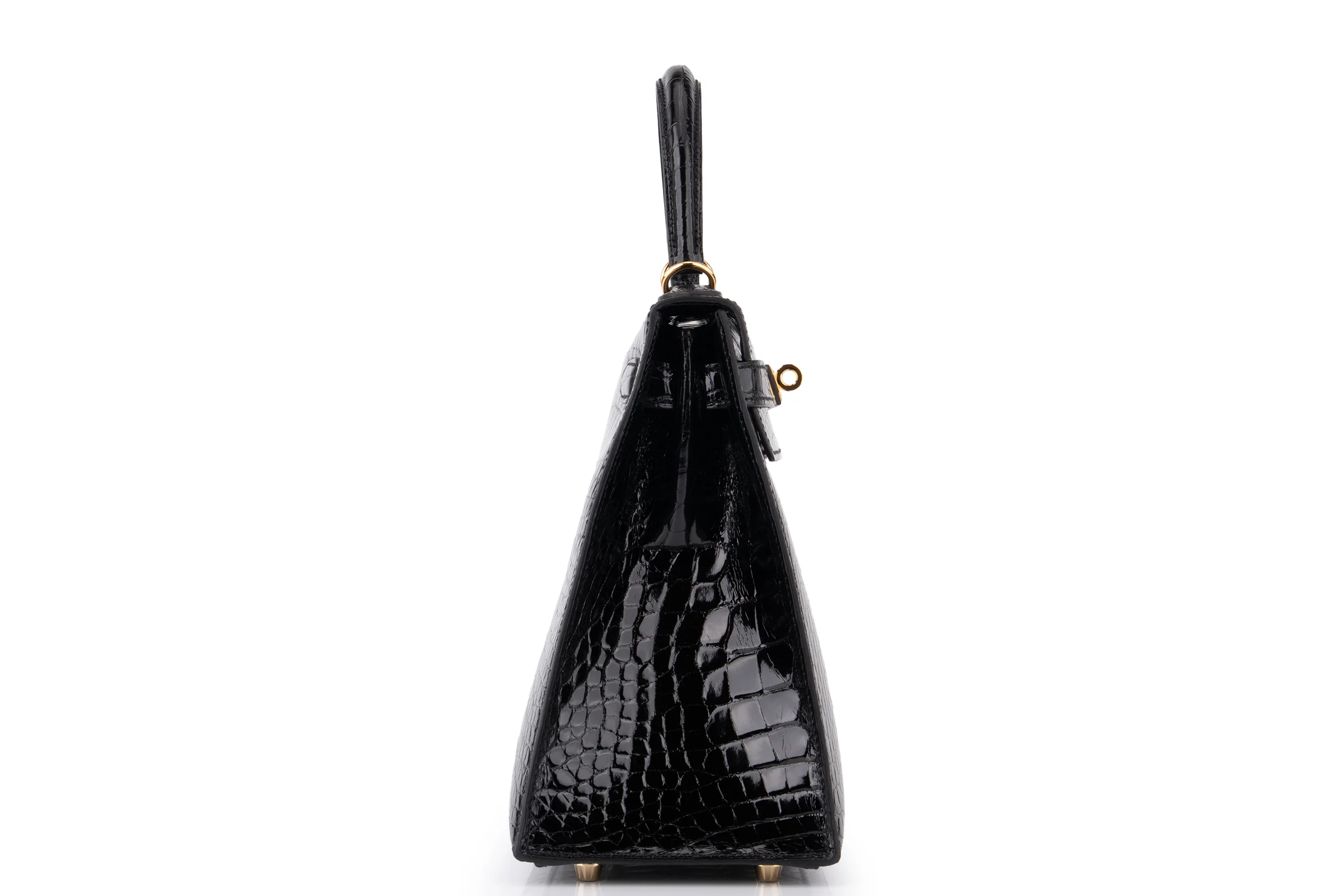 Hermès Kelly 28		Shiny Alligator Mississippiensis	Noir	GHW - Image 5