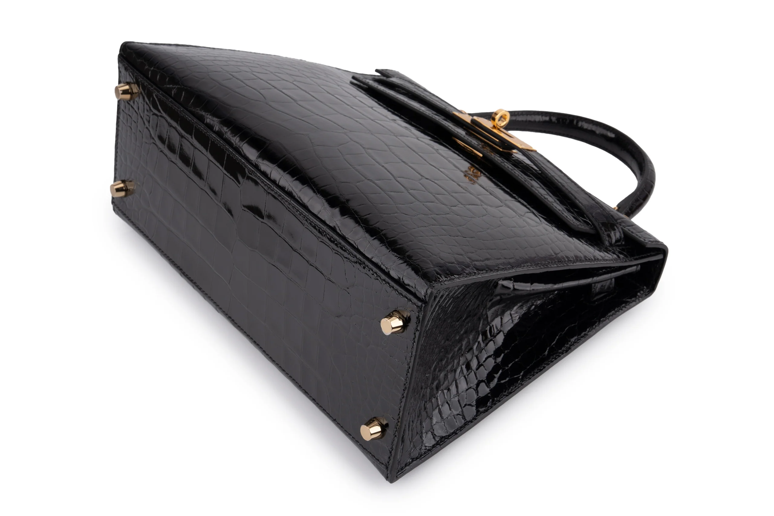 Hermès Kelly 28		Shiny Alligator Mississippiensis	Noir	GHW - Image 8